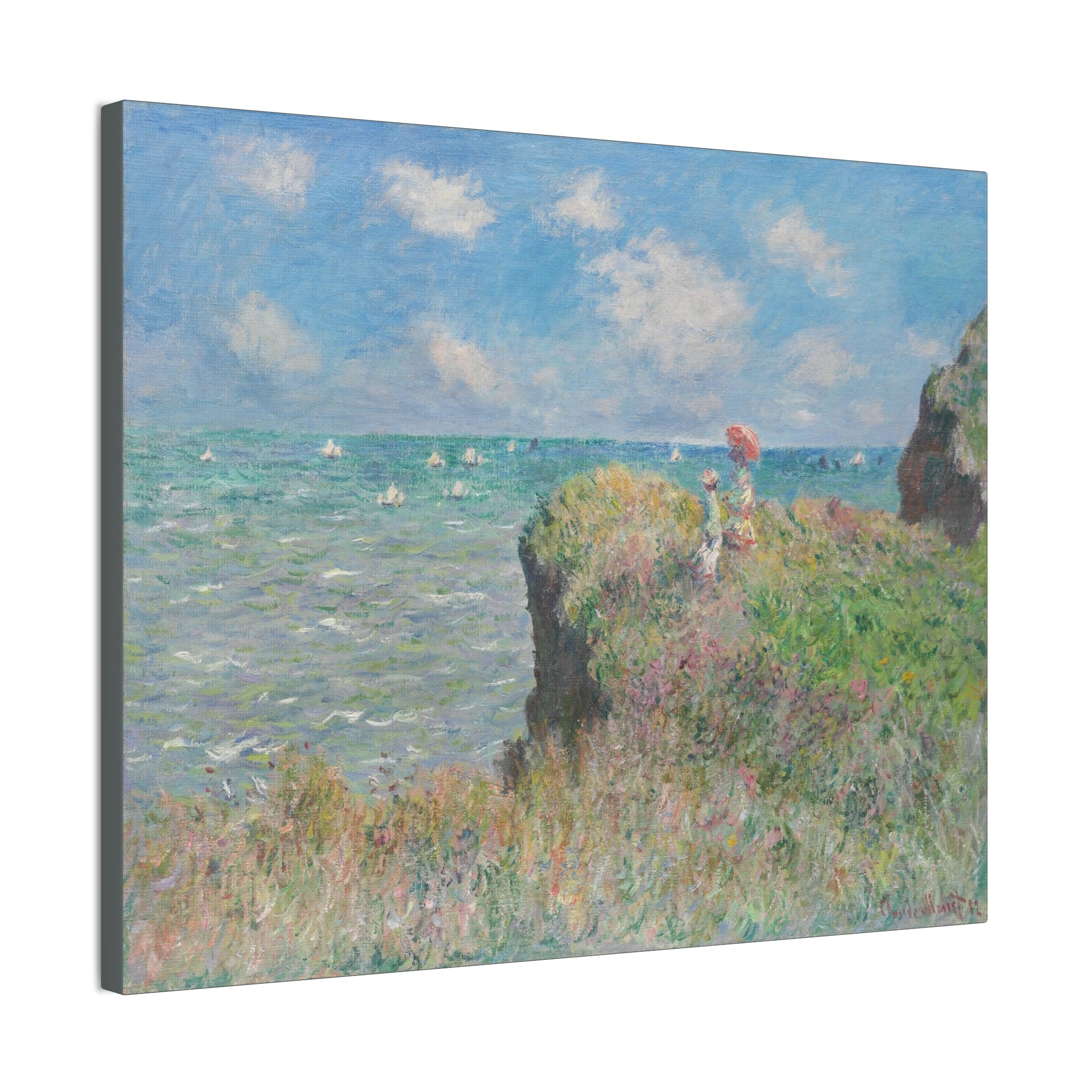 Cliff Walk at Pourville - Claude Monet Canvas Stretched, 0.75"