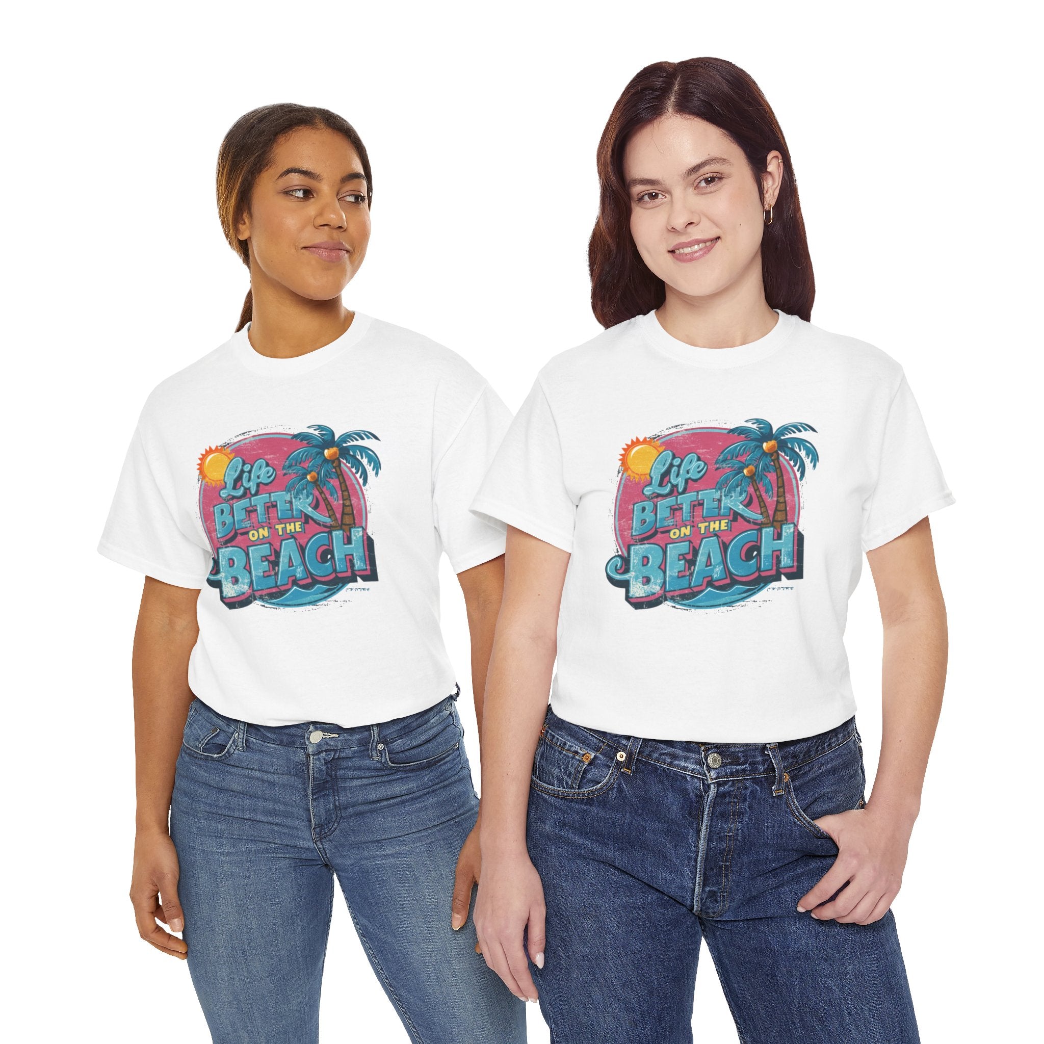 Life is Better at the Beach - Unisex Heavy Cotton Tee - Spruced Roost