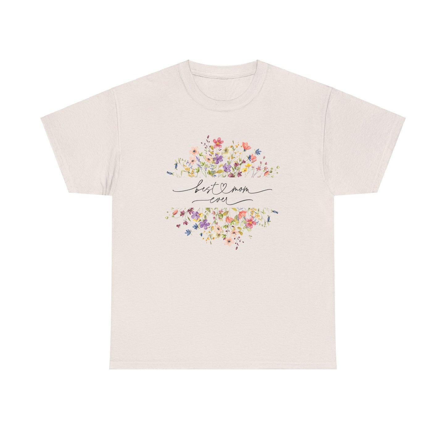 Best Mom Floral Unisex Heavy Cotton Tee