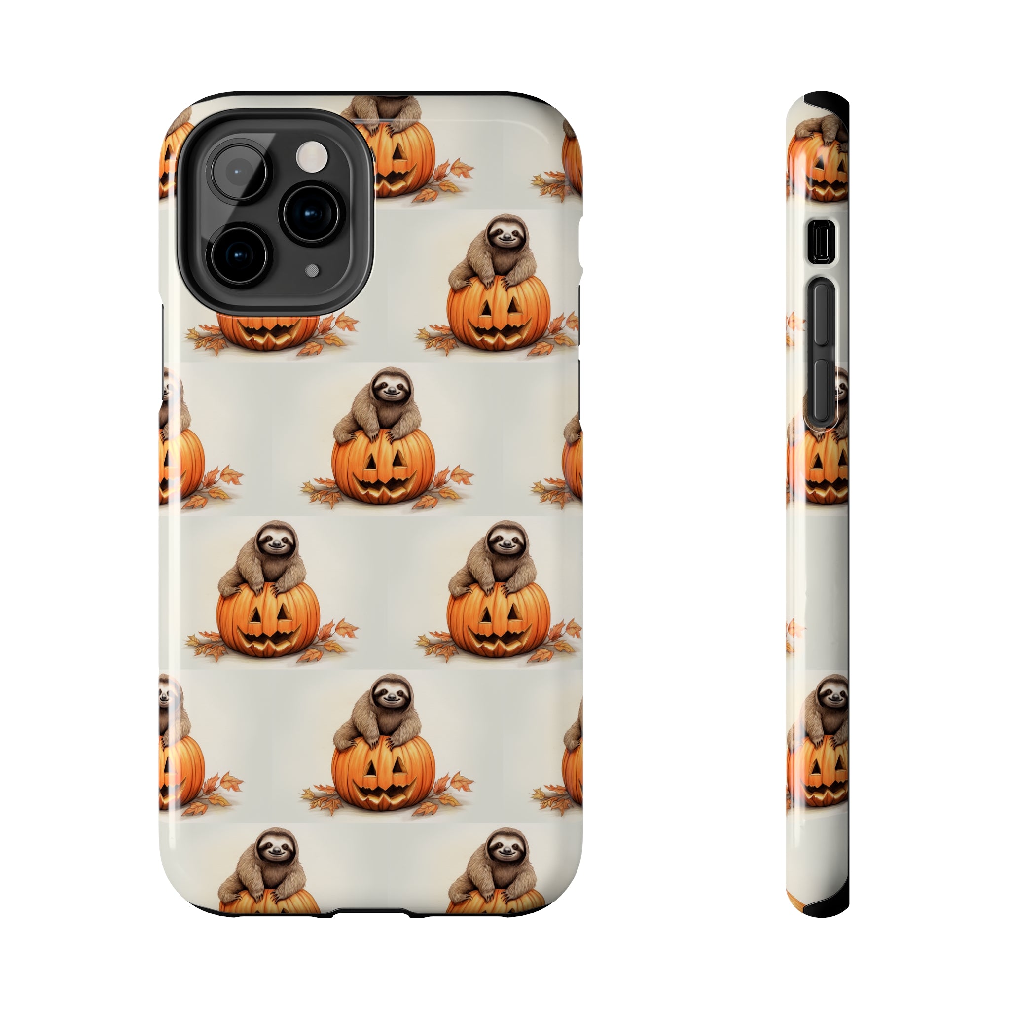 Happy Halloween Sloth on Pumpkin - Tough iPhone Cases -21 Sizes