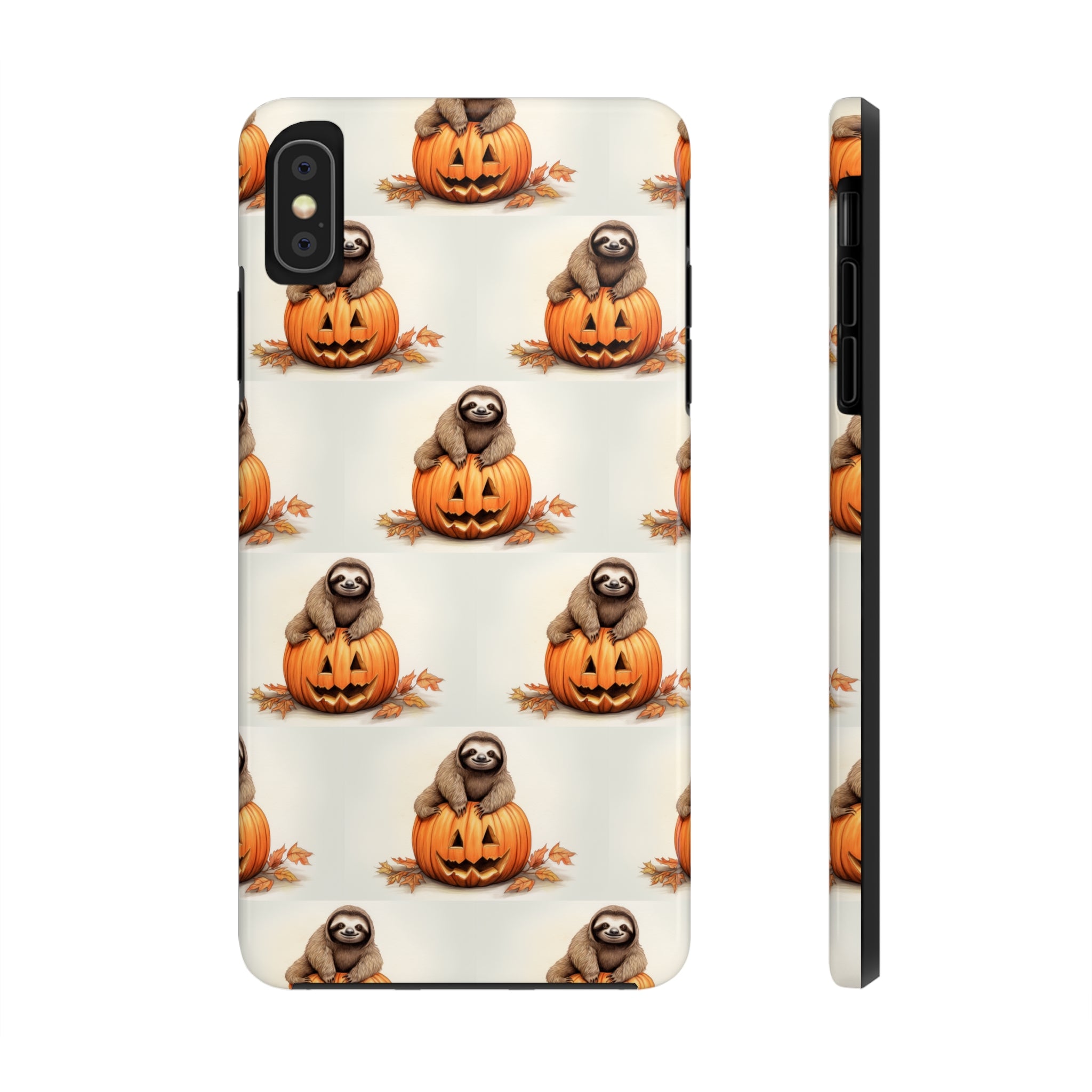 Happy Halloween Sloth on Pumpkin - Tough iPhone Cases -21 Sizes