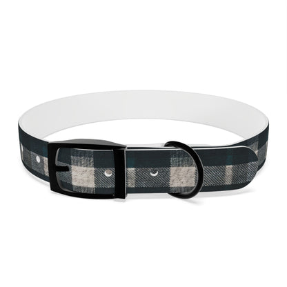 Midnight Blue Plaid Dog Collar