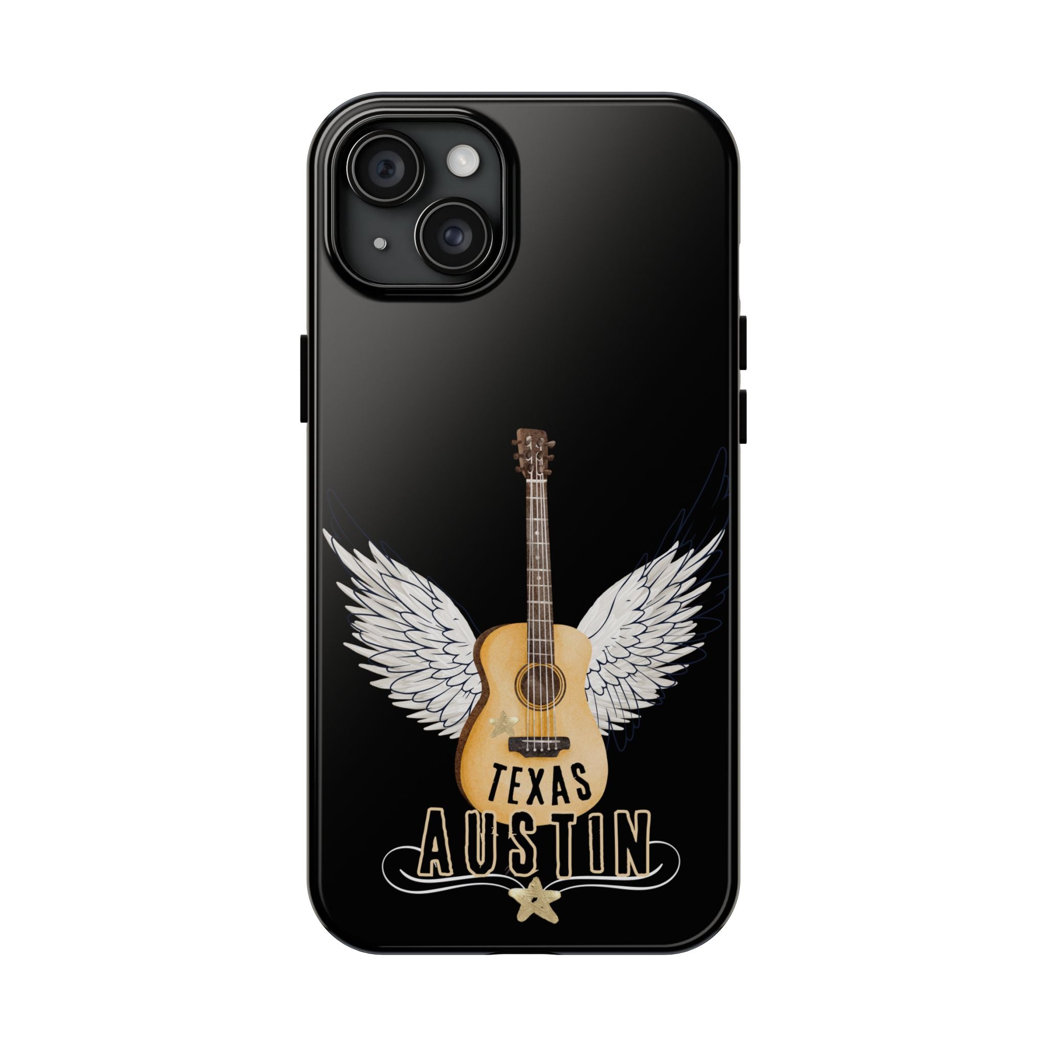 Austin, Texas Wings Guitar Tough Phone Case – iPhone 14, 15, 16