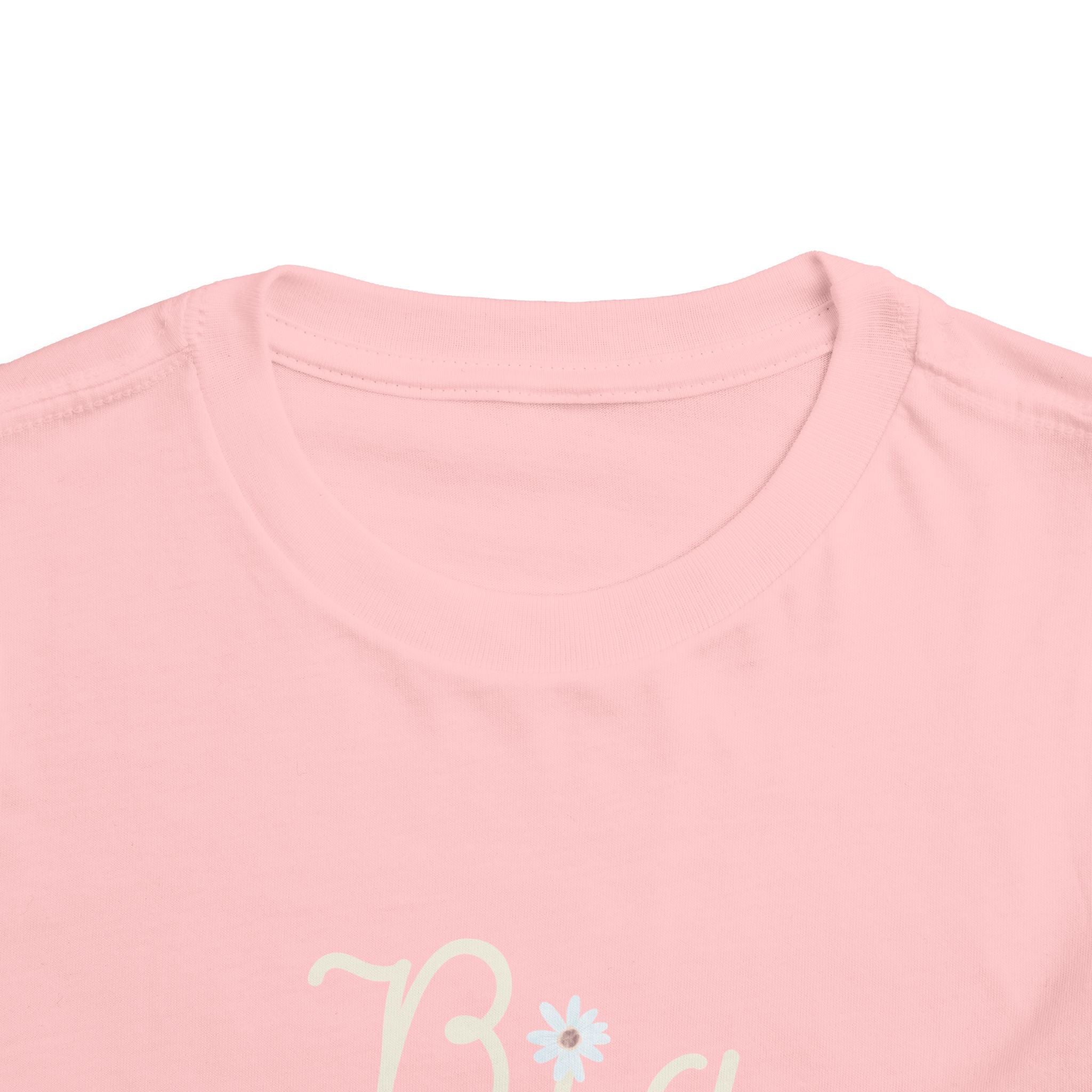 Big Sis Toddler Short Sleeve Tee - Cute Floral Design for Sibling Celebrations