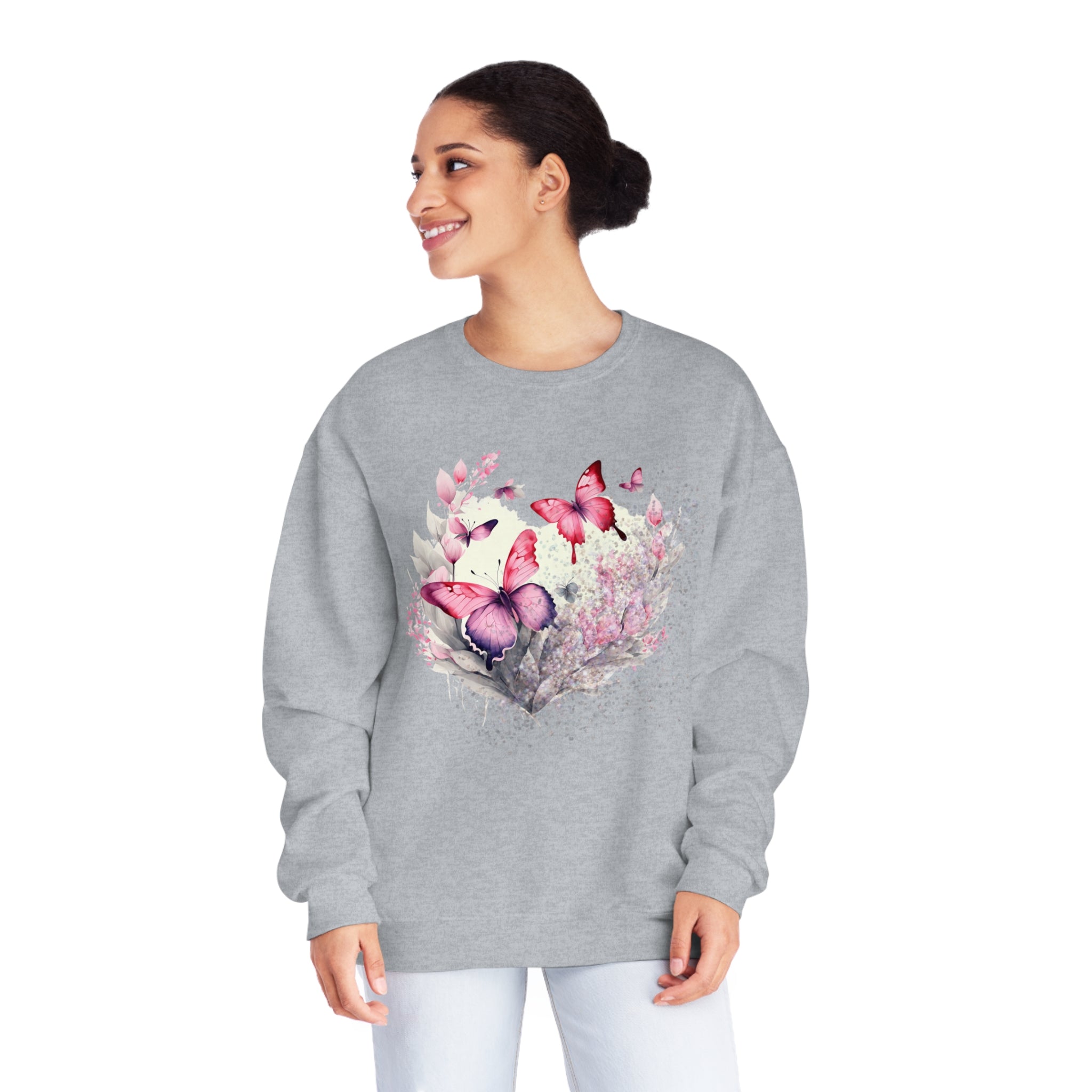 Two Butterflies Unisex NuBlend® Crewneck Sweatshirt - Spruced Roost