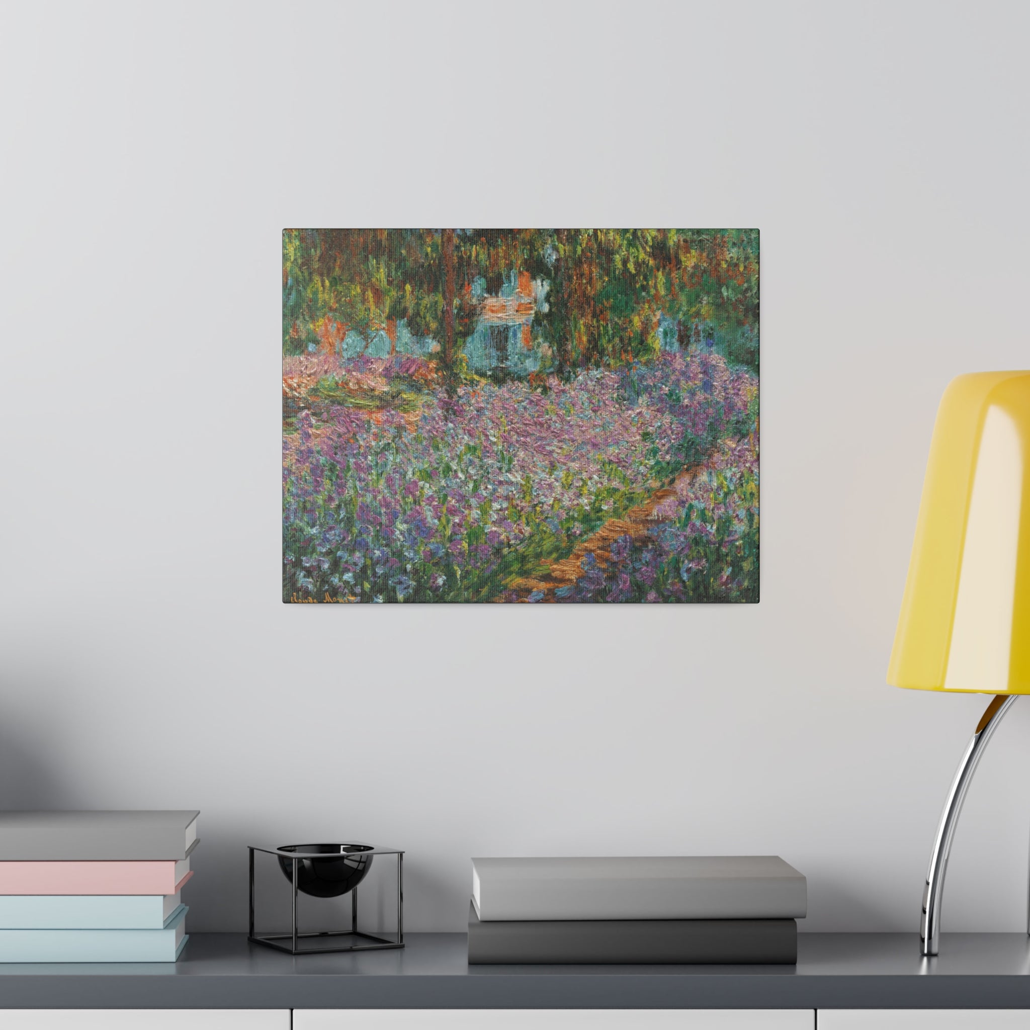 Iris's in Monet's Garden - Claude Monet Matte Canvas, Stretched, 0.75" - Spruced Roost
