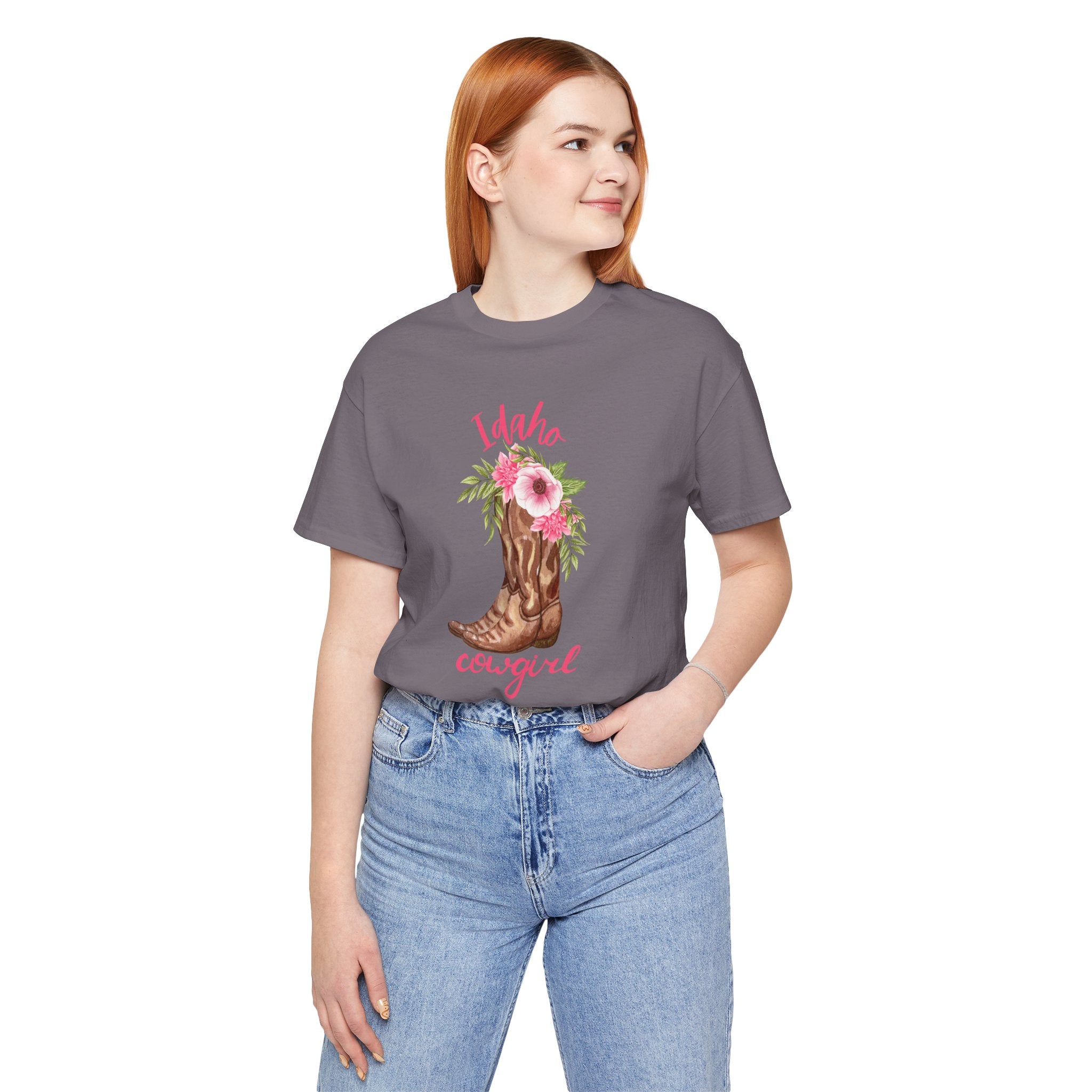 Idaho Cowgirl Graphic Tee | Stylish Unisex Short Sleeve Shirt for Western Lovers