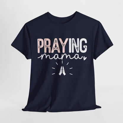 Praying Mama White Pink Unisex Heavy Cotton Tee