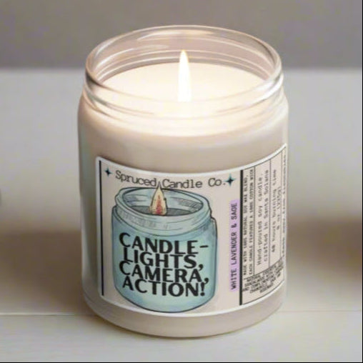 Lights, Camera, Action - Soy Candle, 9oz - Lavender & Sage - Spruced Roost