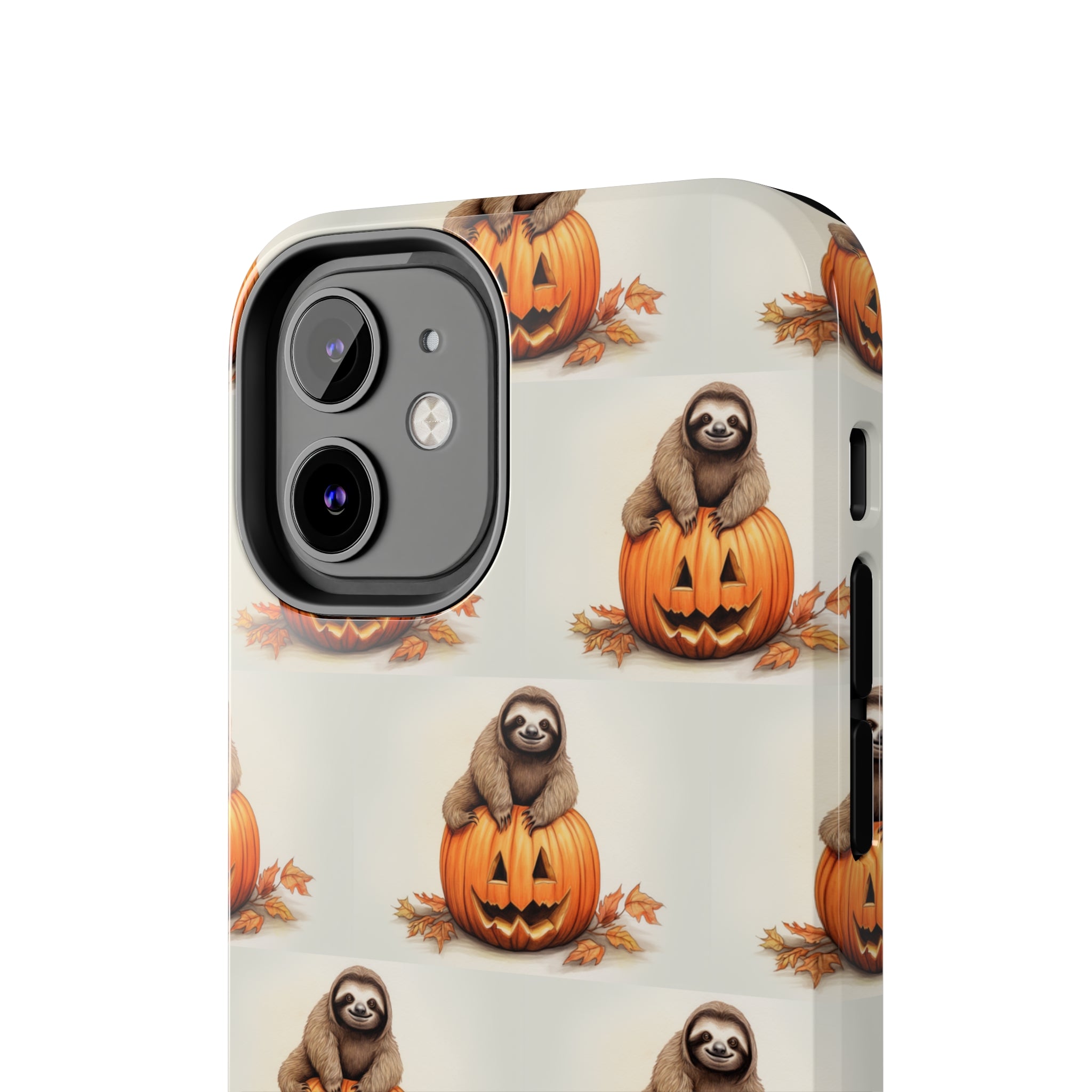 Happy Halloween Sloth on Pumpkin - Tough iPhone Cases -21 Sizes