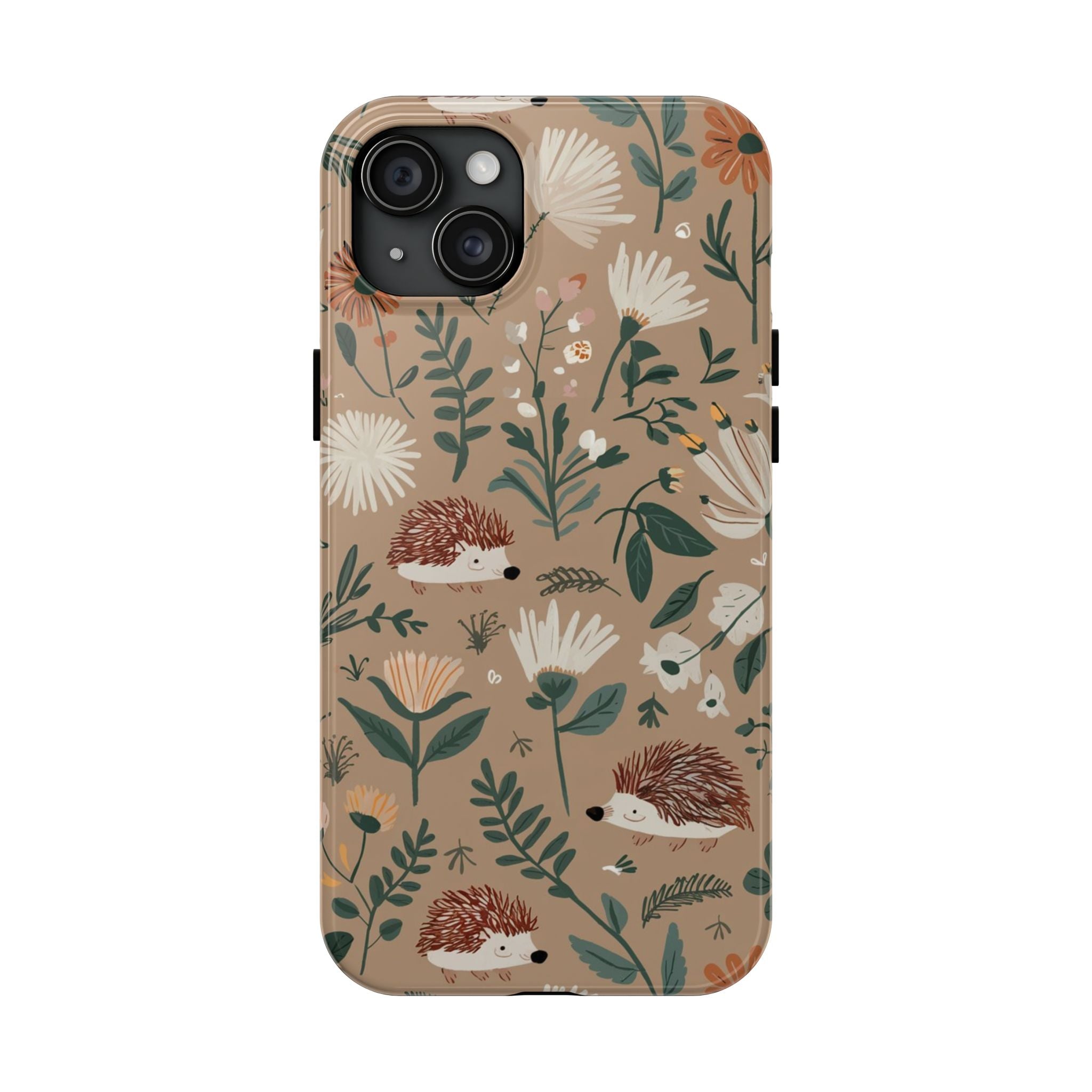 Hedehogs & Daisies - Tough Case for iPhone 14, 15, 16 - Spruced Roost