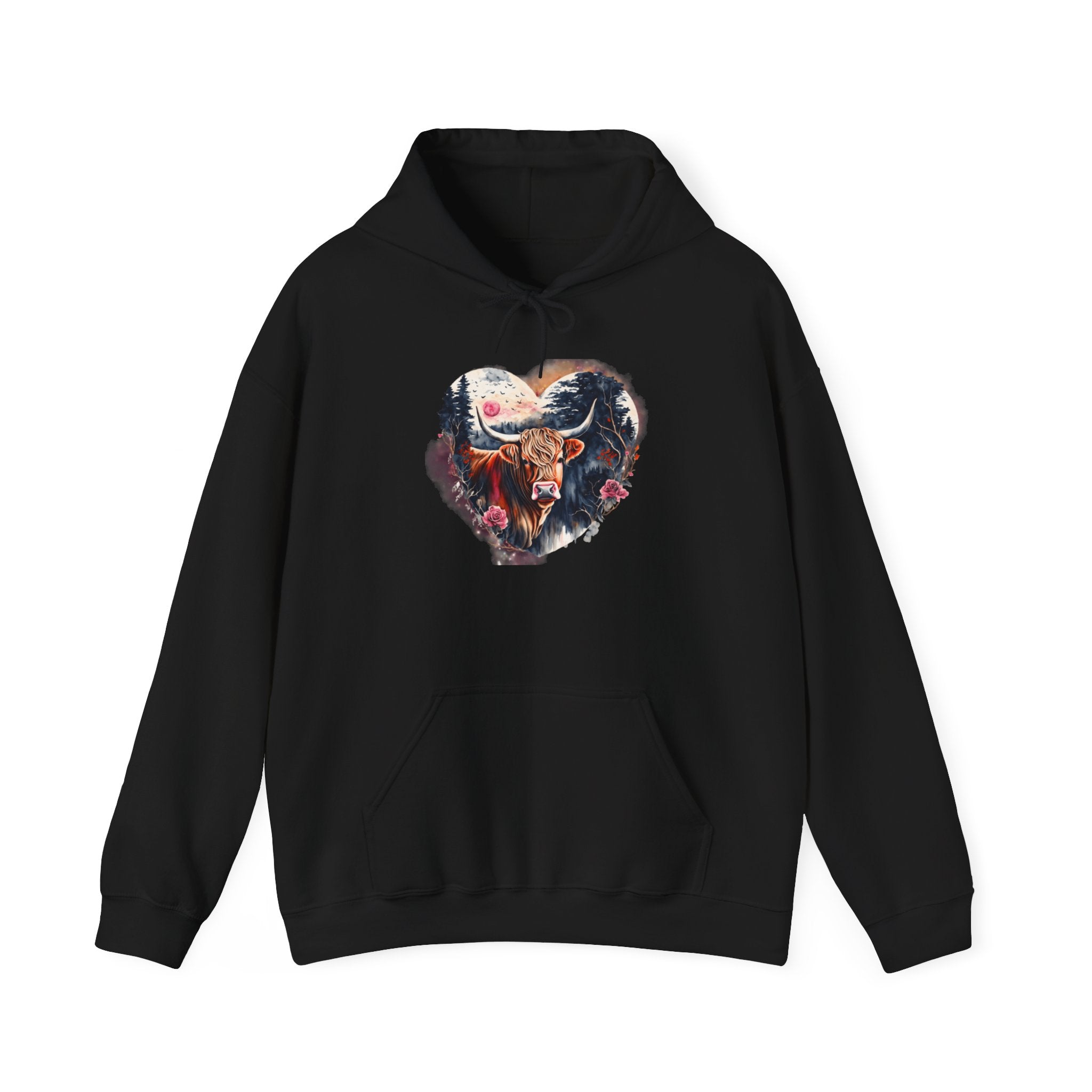 Love of Highland Heffer - Unisex Heavy Blend™ Hooded Sweatshirt - Spruced Roost