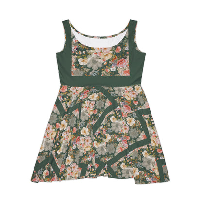 Lace and flowers Women's Skater Tank Dress (AOP)