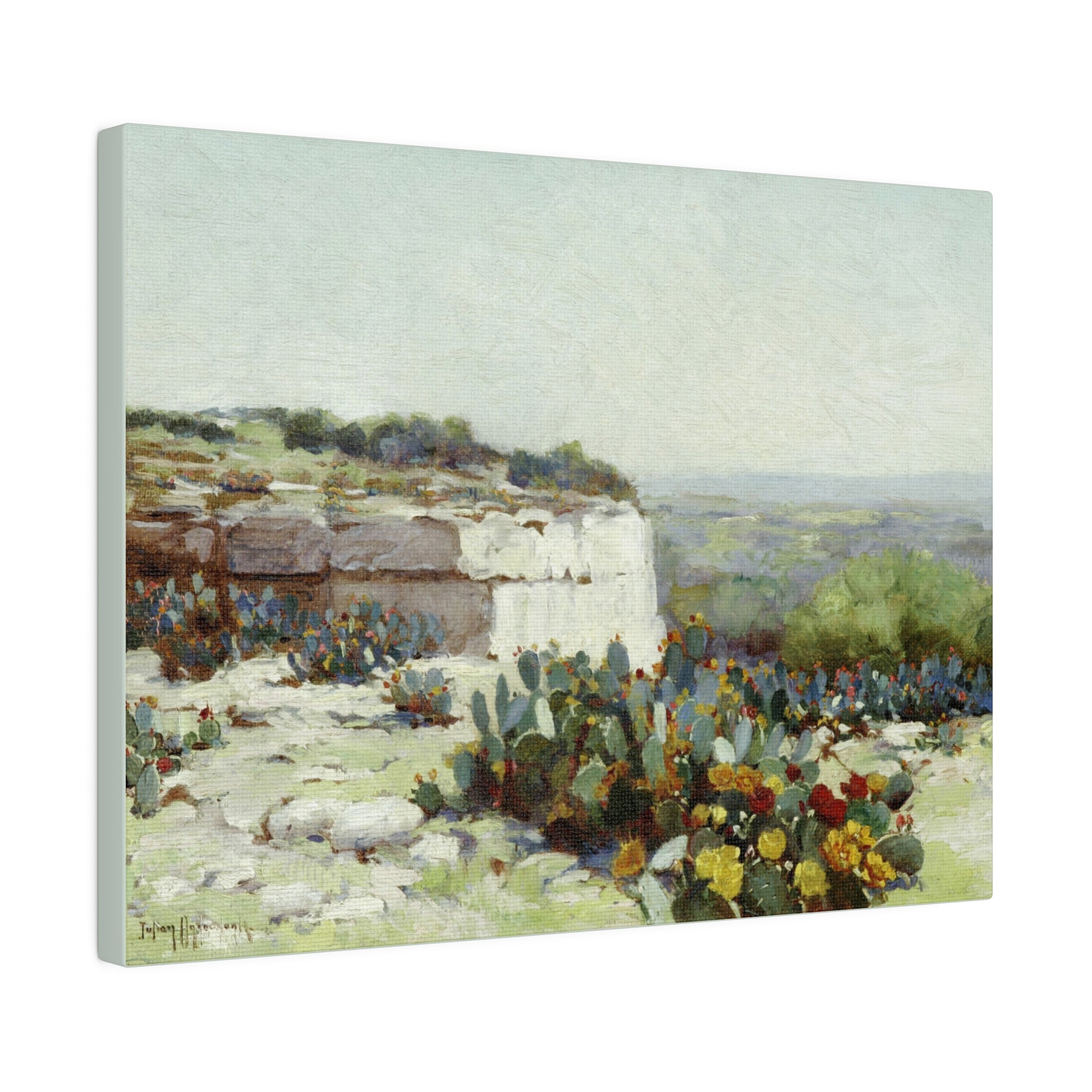 Prickly Pear in Blossom - Julian Onderdonk - Matte Canvas Print, Stretched, 0.75" - Spruced Roost