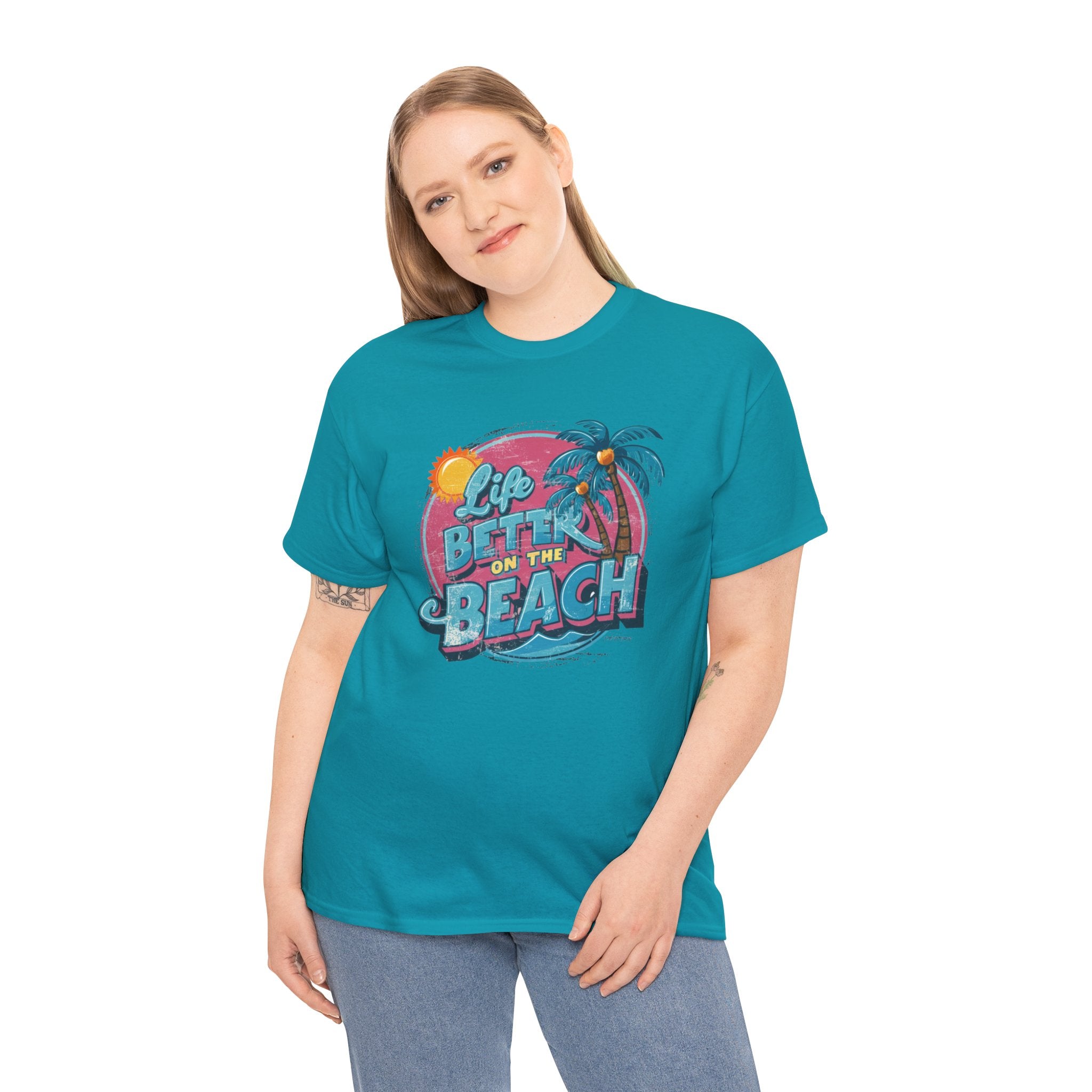 Life is Better at the Beach - Unisex Heavy Cotton Tee - Spruced Roost