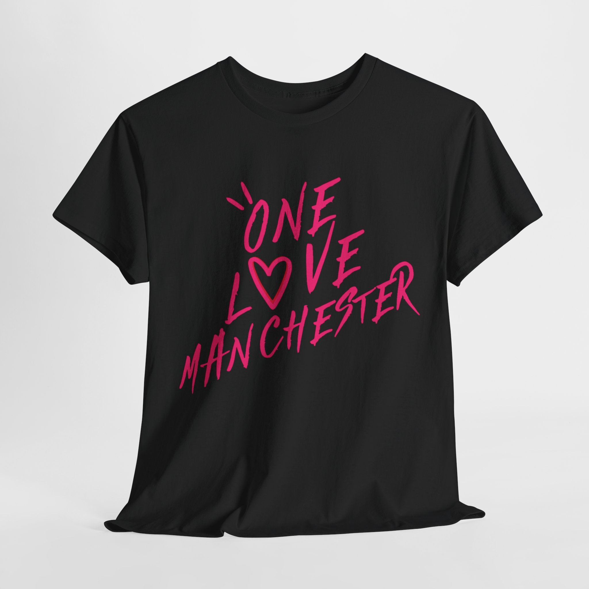 One Love Manchester Hot Pink - Unisex Heavy Cotton Tee - Spruced Roost