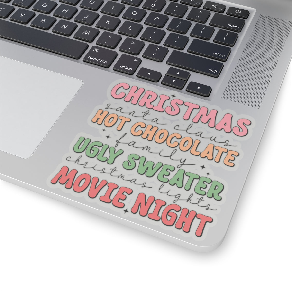 Christmas, Hot chocolate, Sweaters and Movie Night Kiss-Cut Stickers