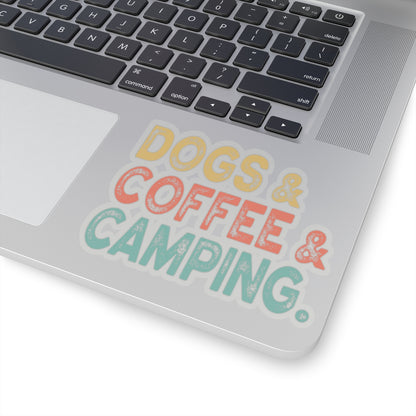 Dogs & Coffee & Camping.  Kiss-Cut Stickers