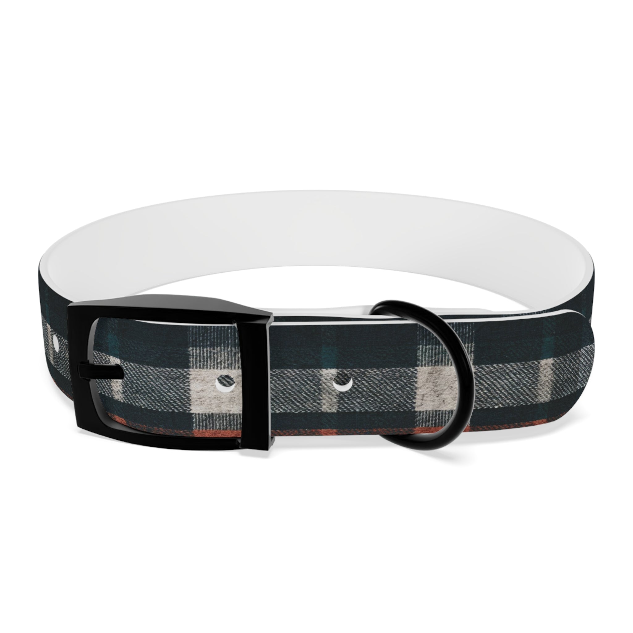 Midnight Blue Plaid Dog Collar