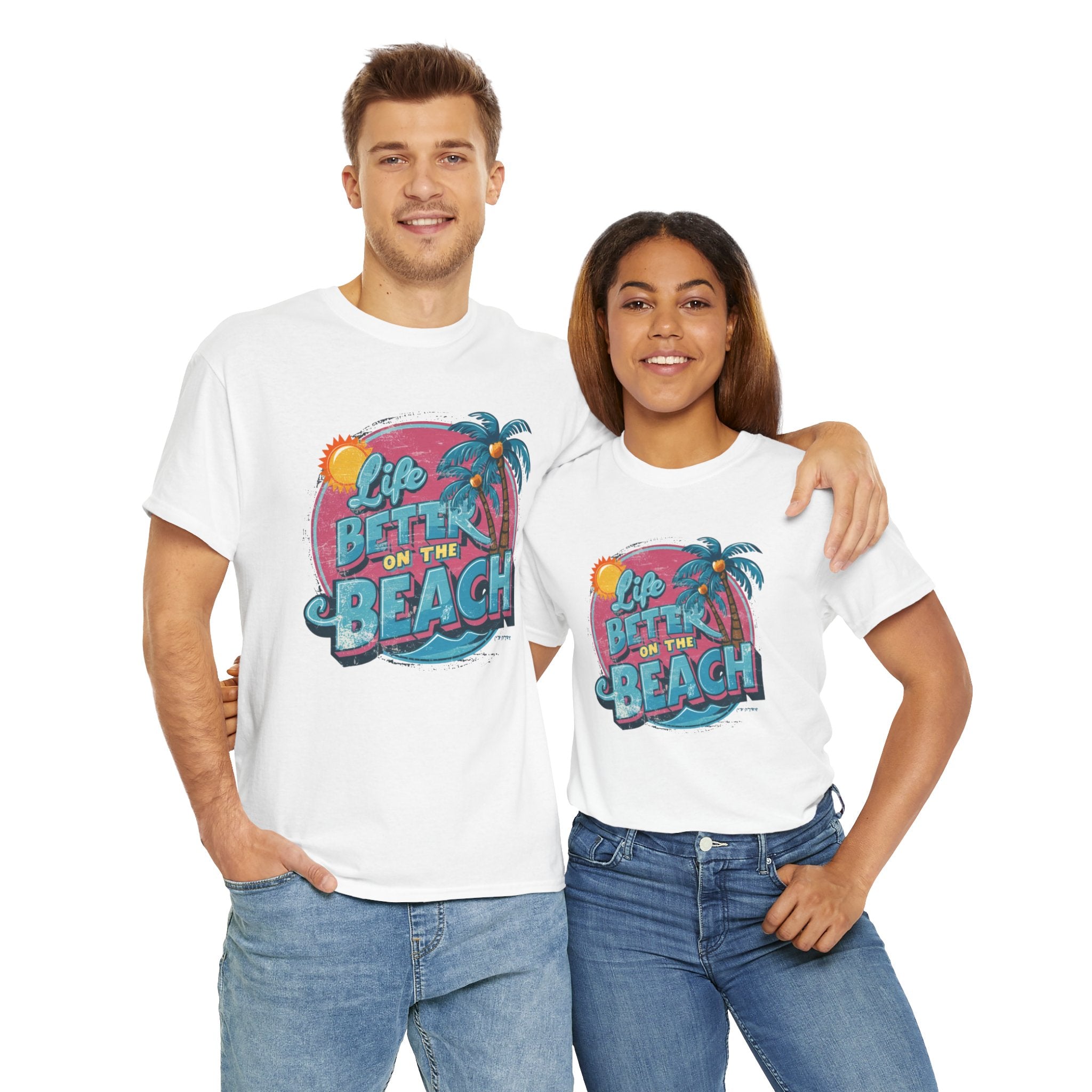 Life is Better at the Beach - Unisex Heavy Cotton Tee