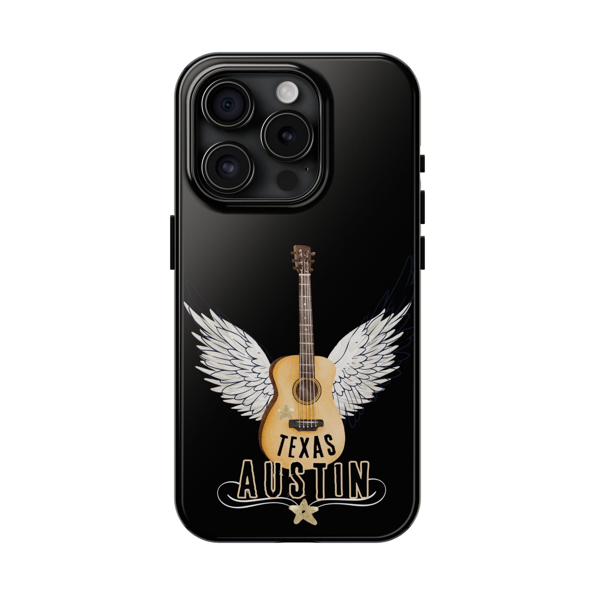 Austin, Texas Wings Guitar Tough Phone Case – iPhone 14, 15, 16