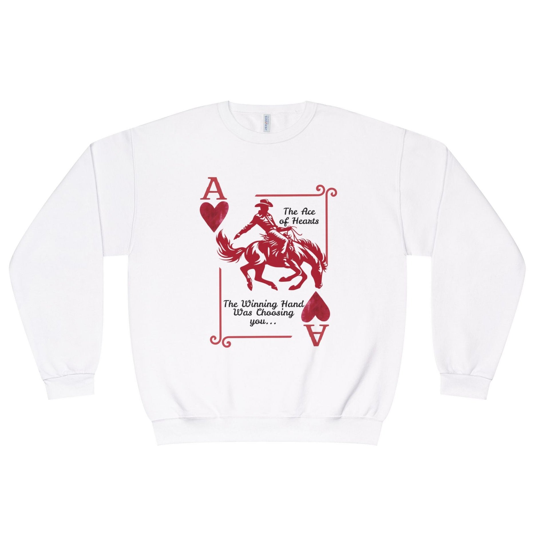 Ace of Hearts Western Crewneck Sweatshirt — S-3XL
