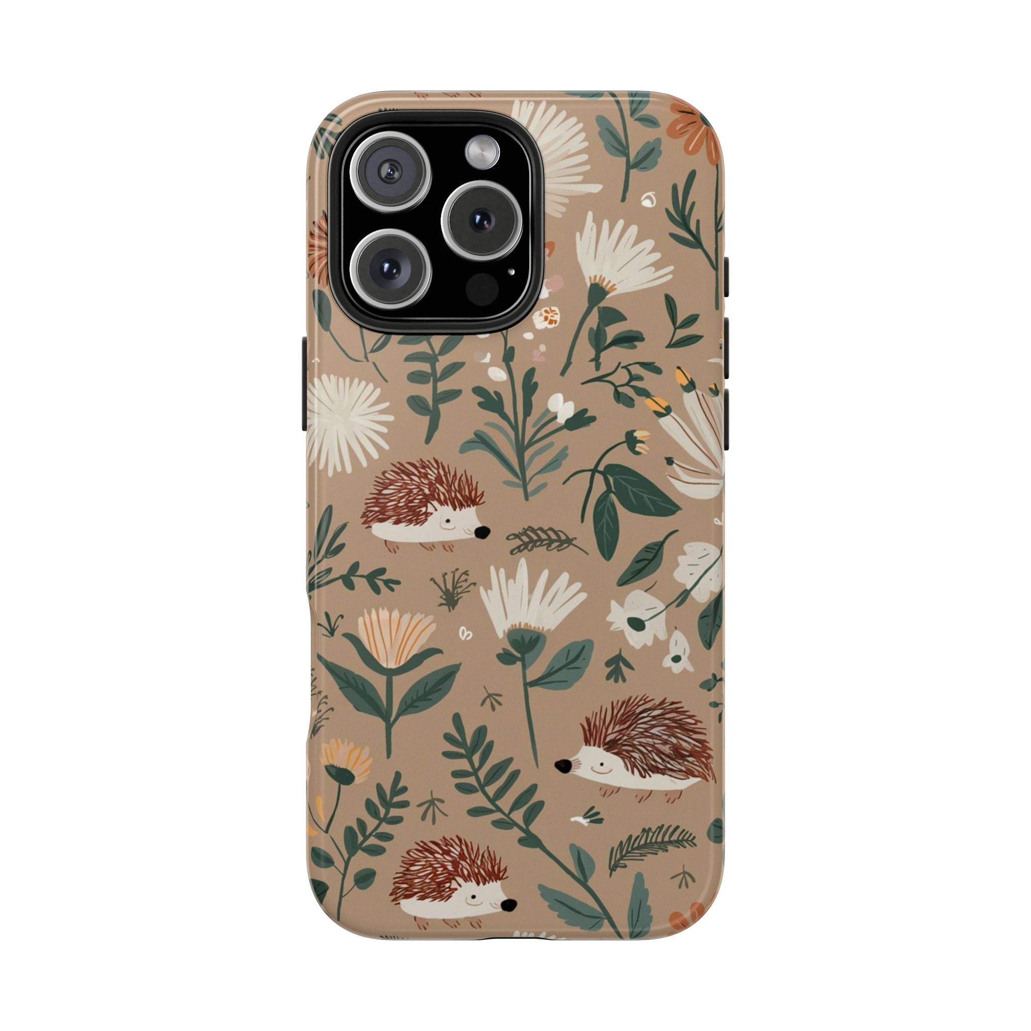 Hedehogs & Daisies - Tough Case for iPhone 14, 15, 16 - Spruced Roost