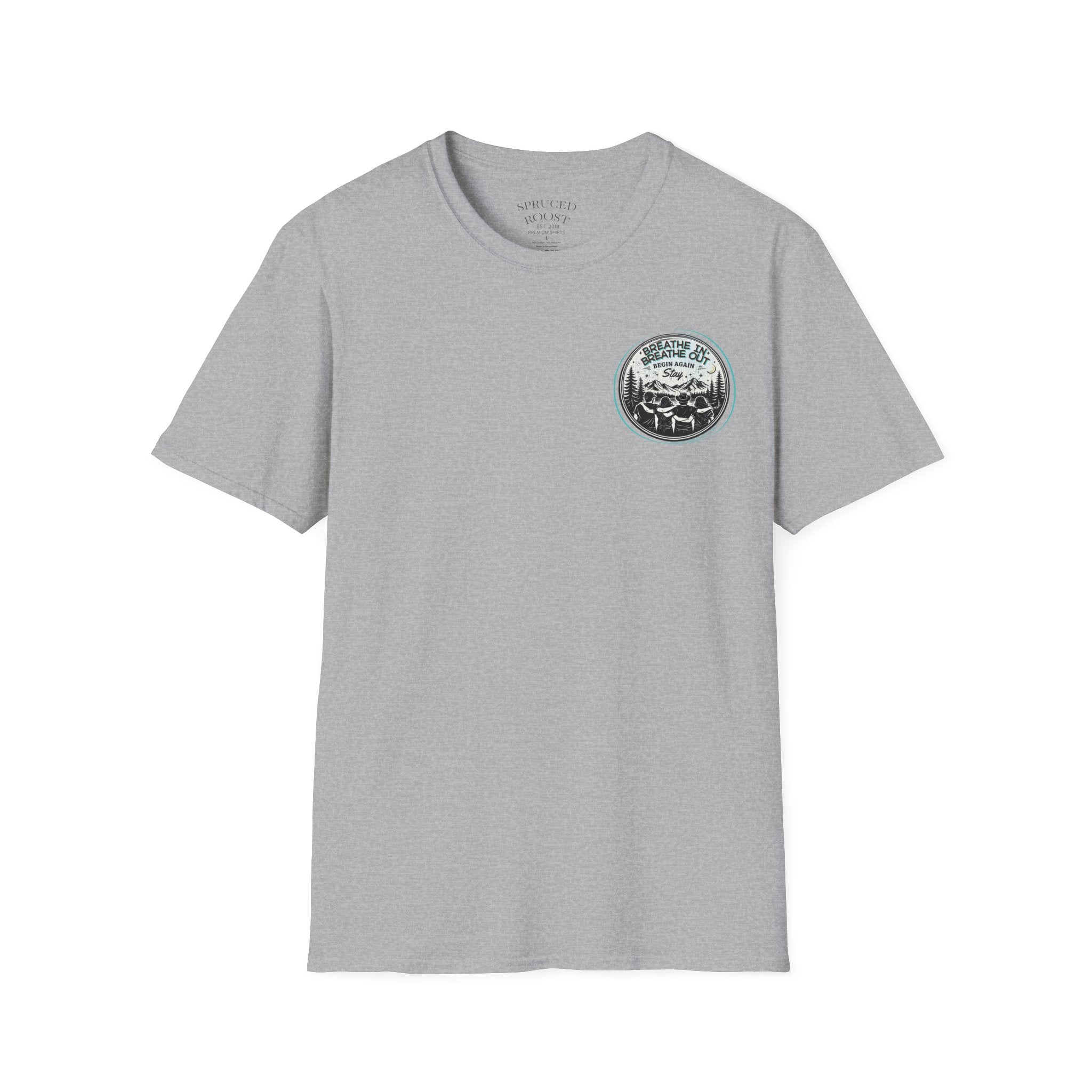 Breathe In, Breathe Out - Men's Unisex Sized Crew Graphic T-Shirt