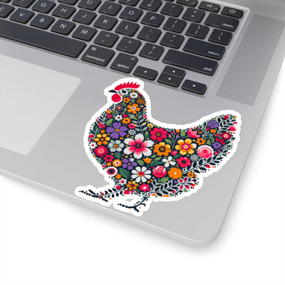 Floral Chicken Kiss-Cut Stickers