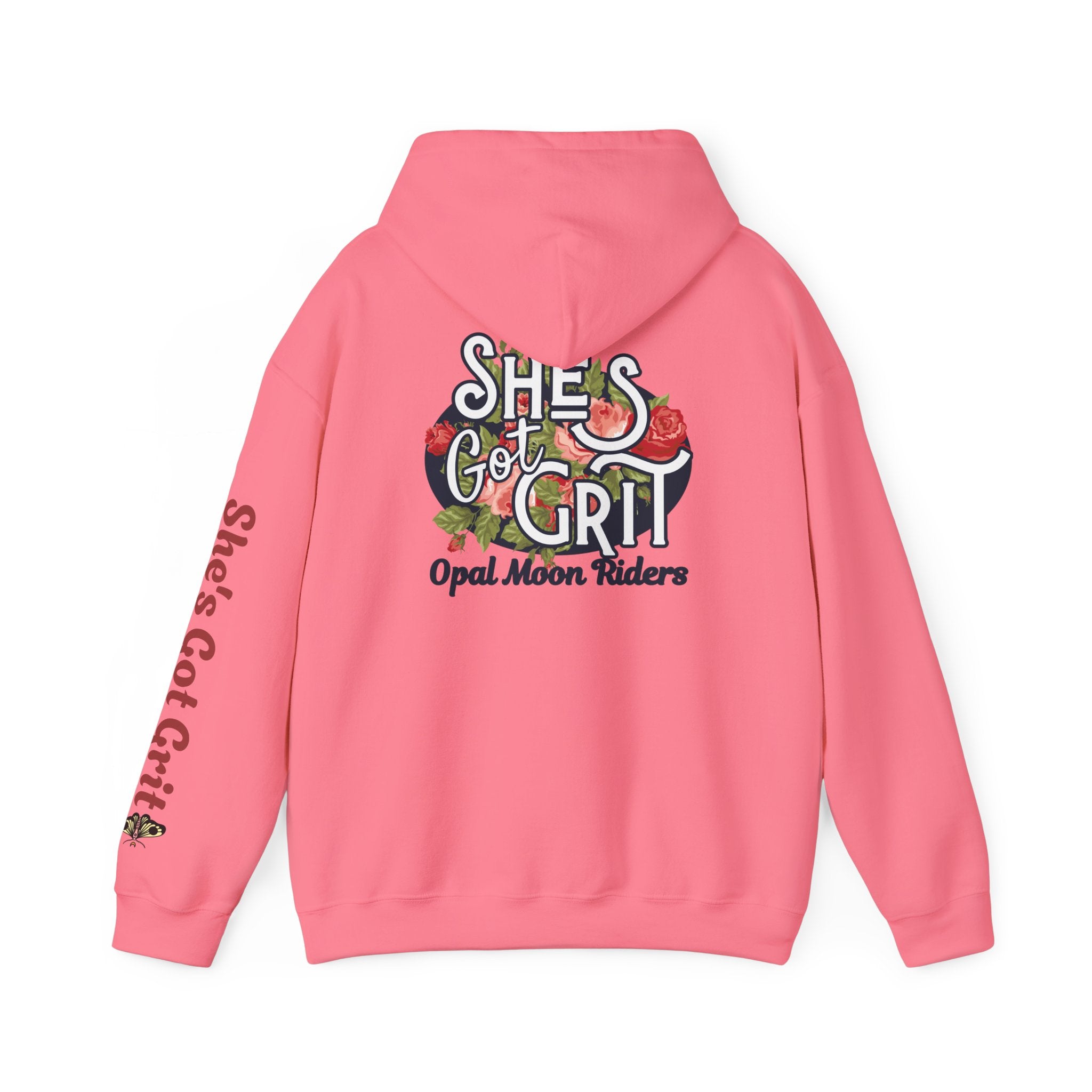 "She's Got Grit" Hoodie — Opal Moon Riders Floral Logo Pullover