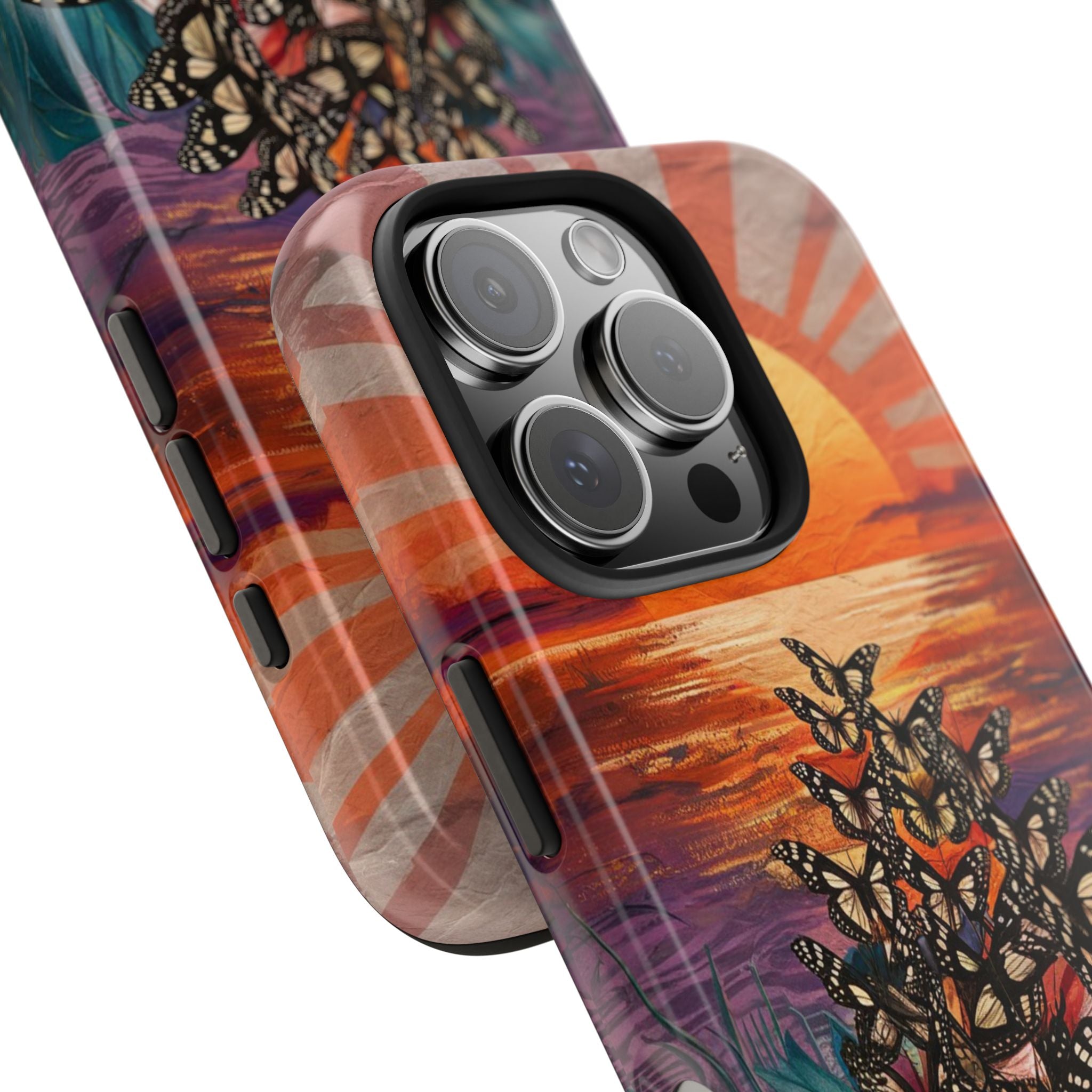 Sunset Butterflies - Tough Case for iPhone 14, 15, 16 - Spruced Roost