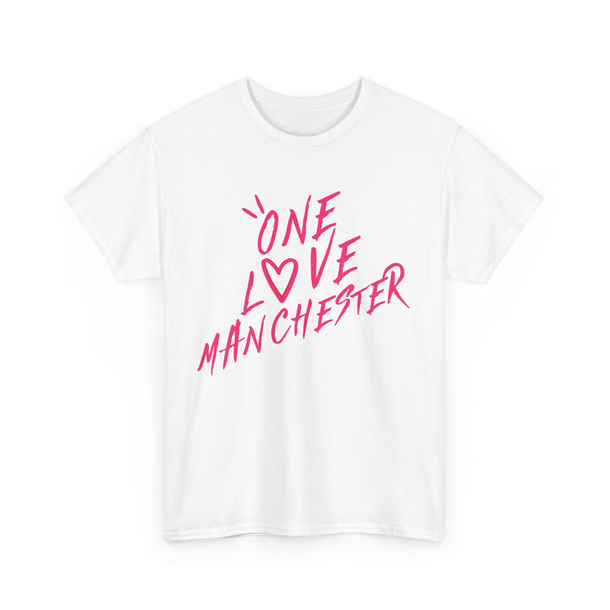 One Love Manchester Hot Pink - Unisex Heavy Cotton Tee - Spruced Roost