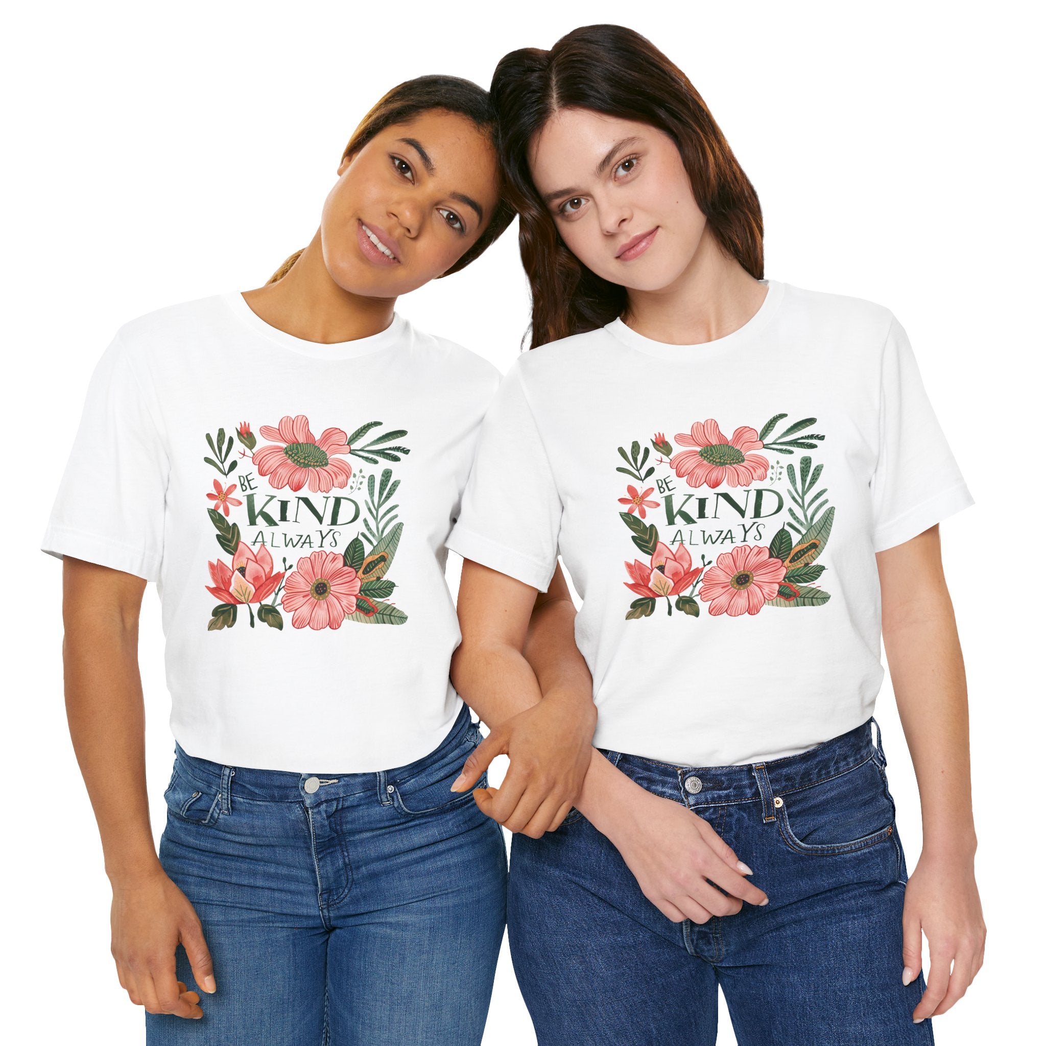 "Be Kind" -  Floral Unisex Short Sleeve Tee