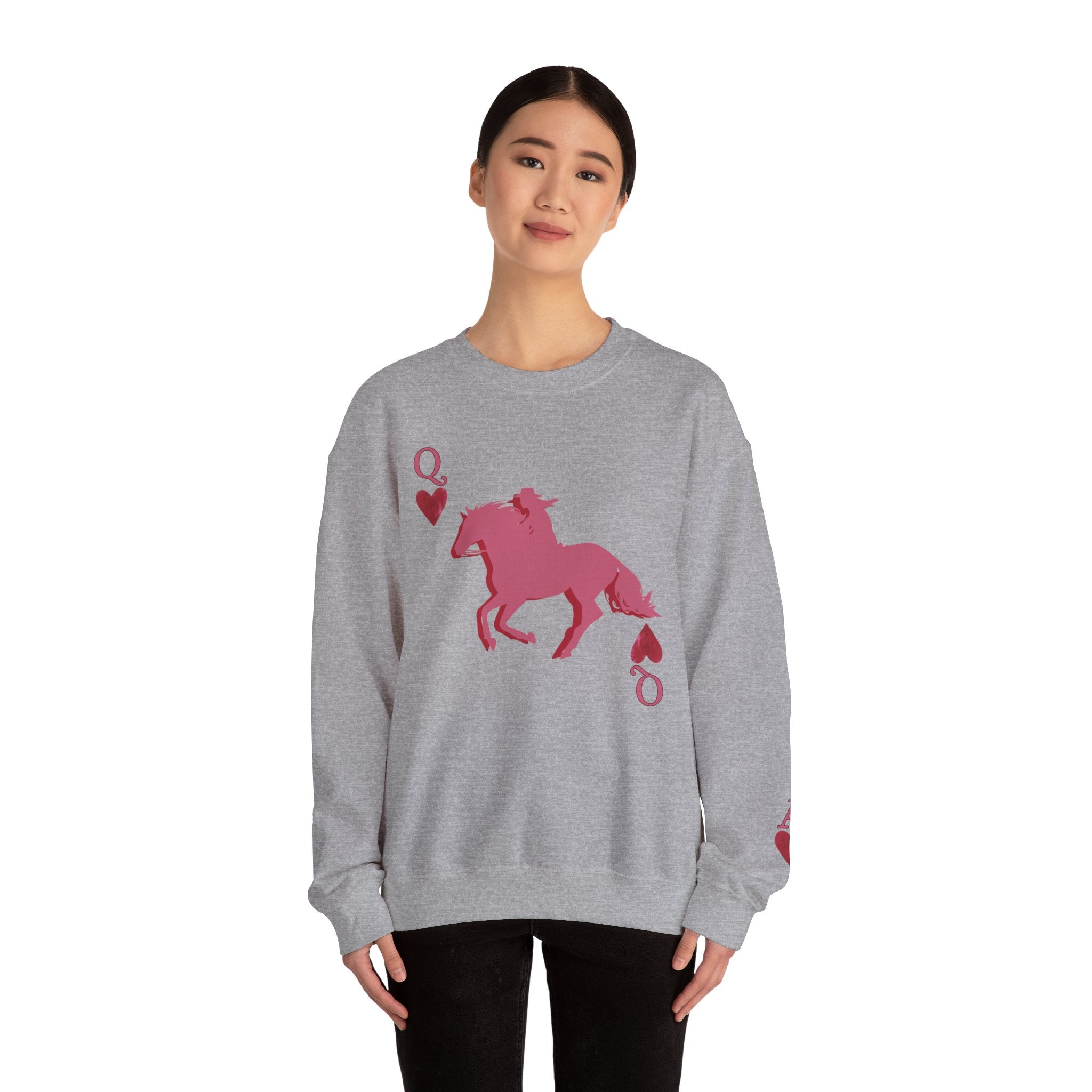Queen of Hearts  - Ace up your sleeve - Cowgirl Queen rewneck Sweatshirt — - Spruced Roost