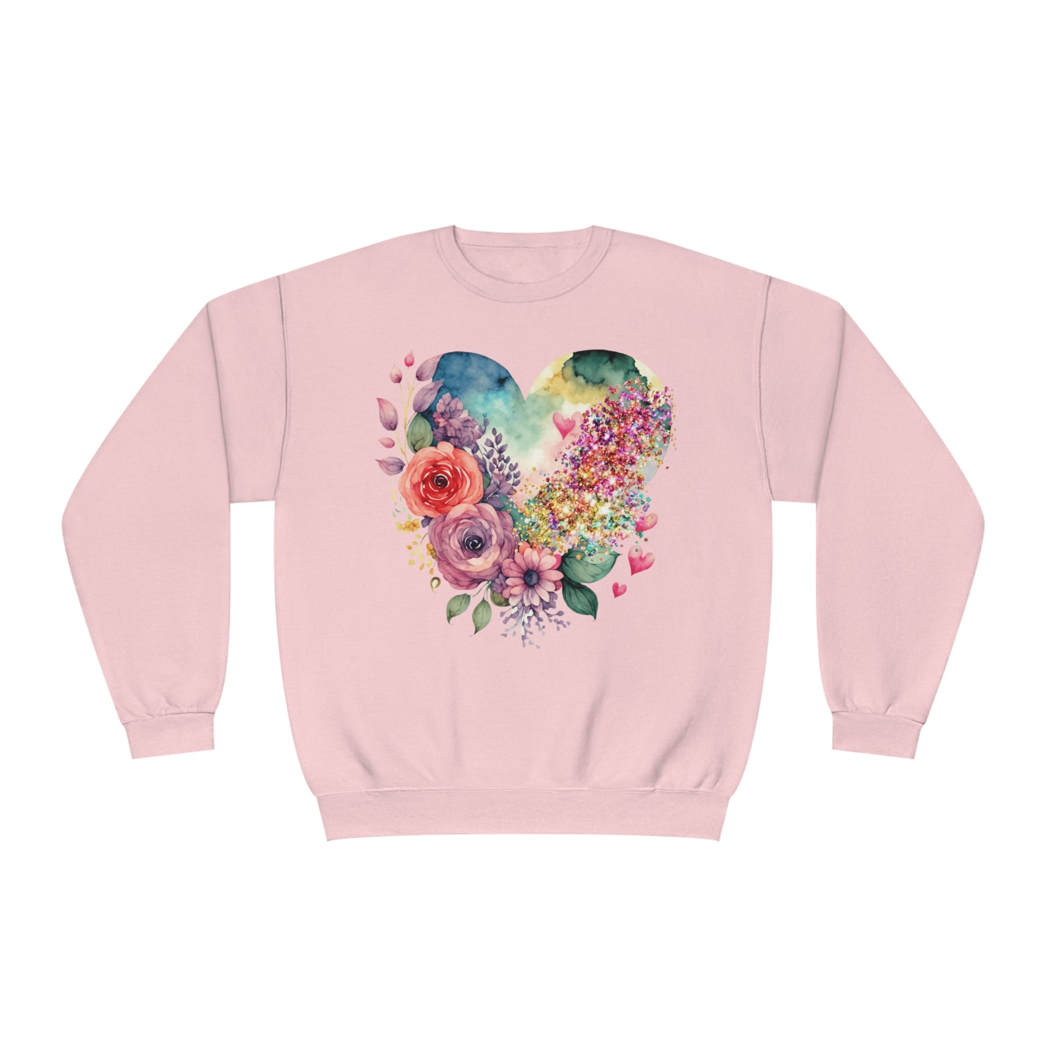 Floral Heart Unisex NuBlend® Crewneck Sweatshirt - Spruced Roost