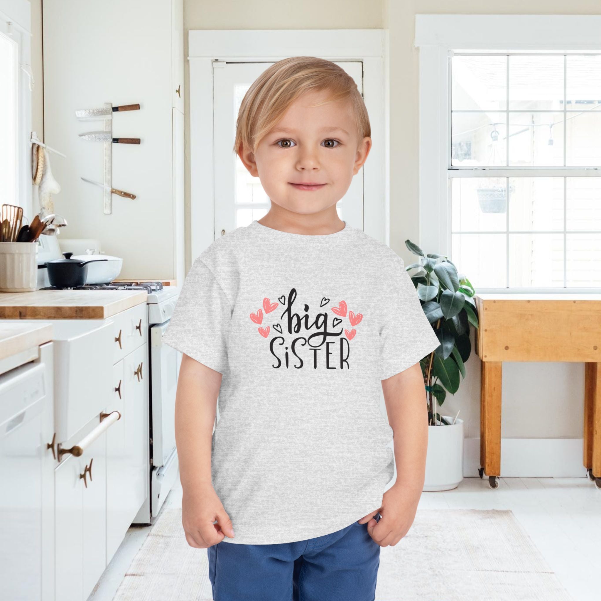 Big Sister Hearts - Toddler Tee with Heart Design