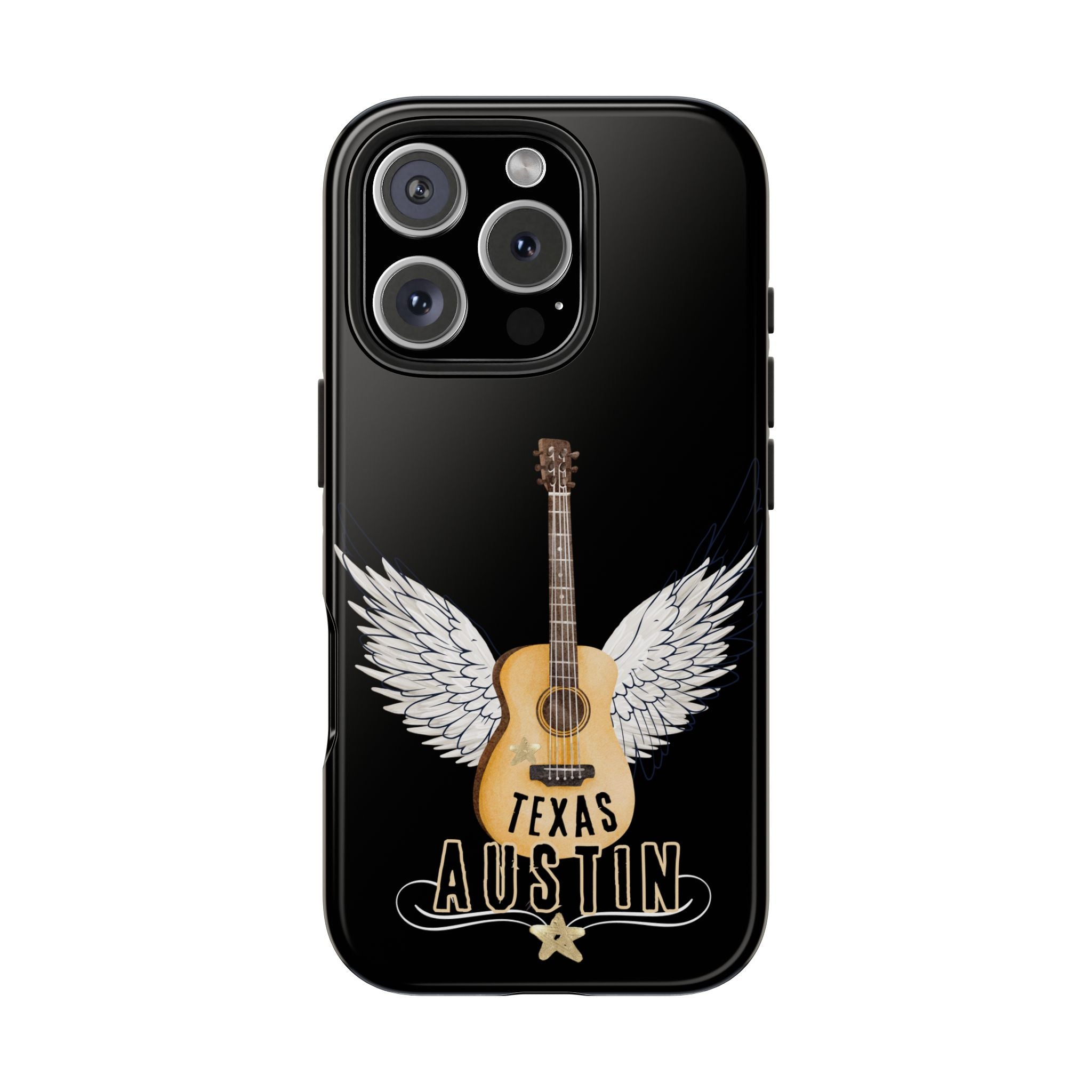 Austin, Texas Wings Guitar Tough Phone Case – iPhone 14, 15, 16