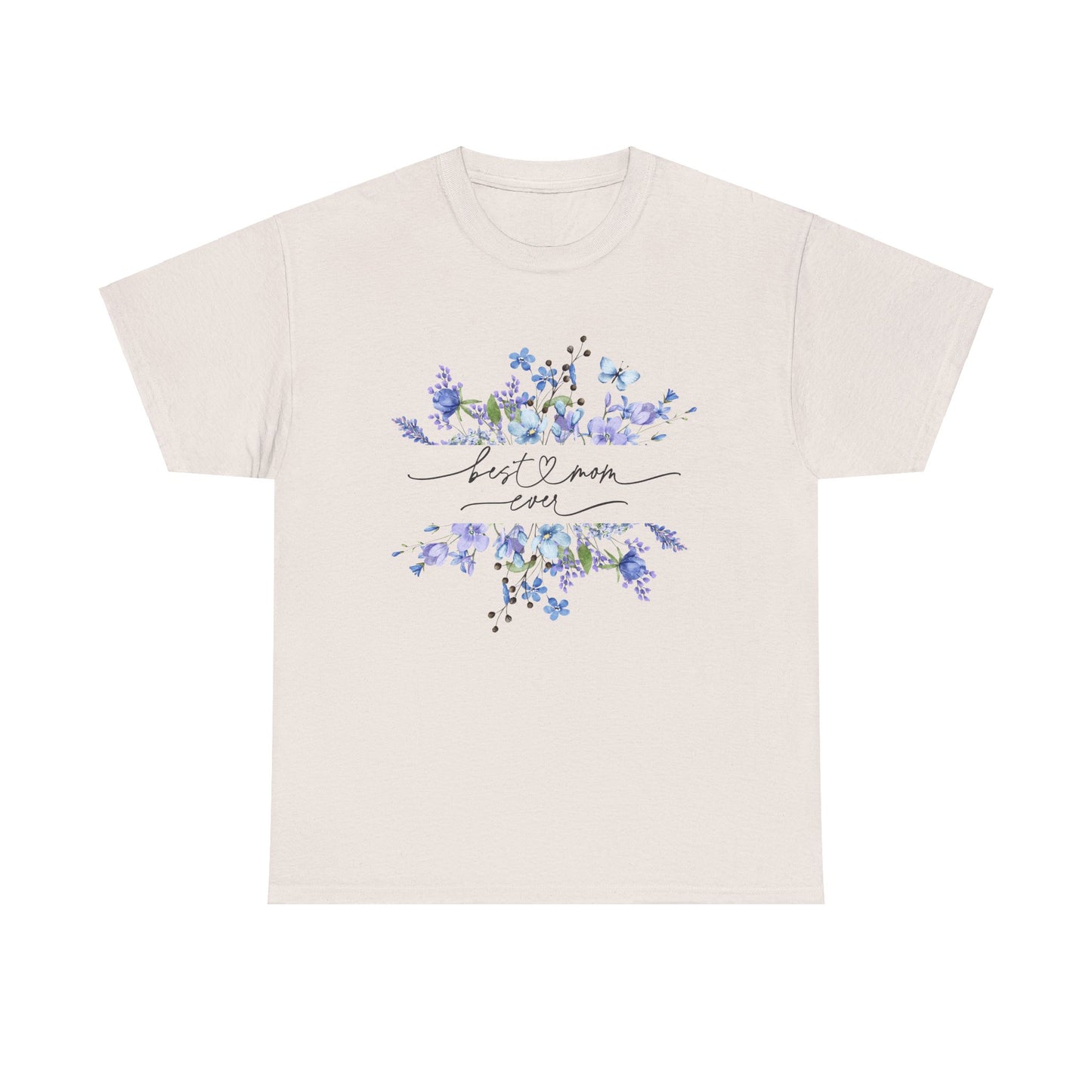 Blue floral Mama Colorful Unisex Heavy Cotton Tee