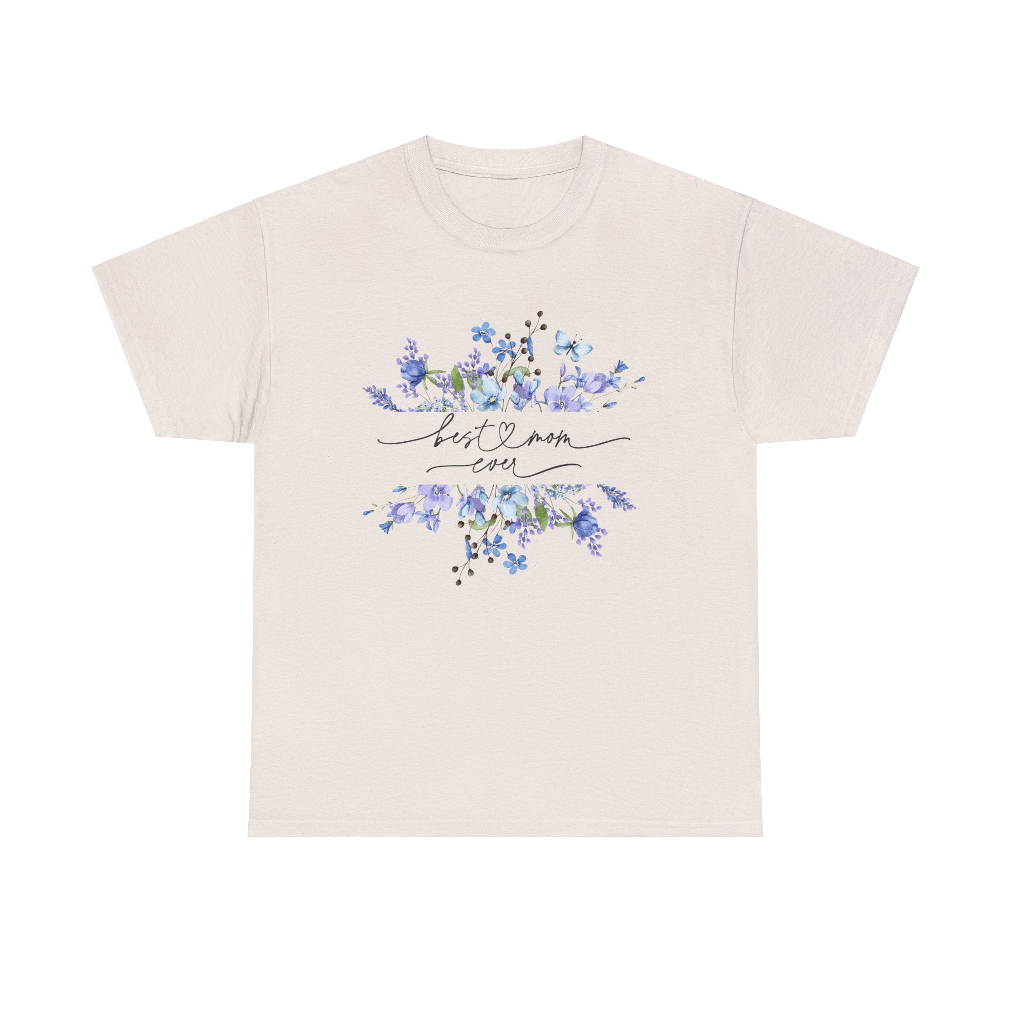 Blue floral Mama Colorful Unisex Heavy Cotton Tee