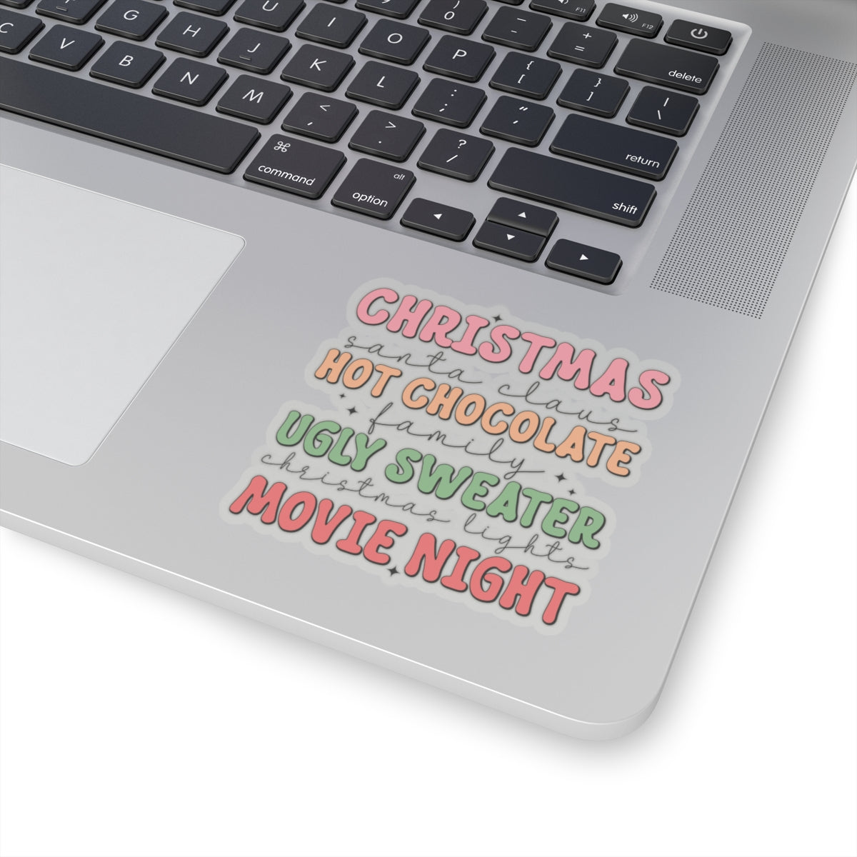 Christmas, Hot chocolate, Sweaters and Movie Night Kiss-Cut Stickers