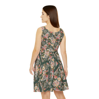 Lace and flowers Women's Skater Tank Dress (AOP)