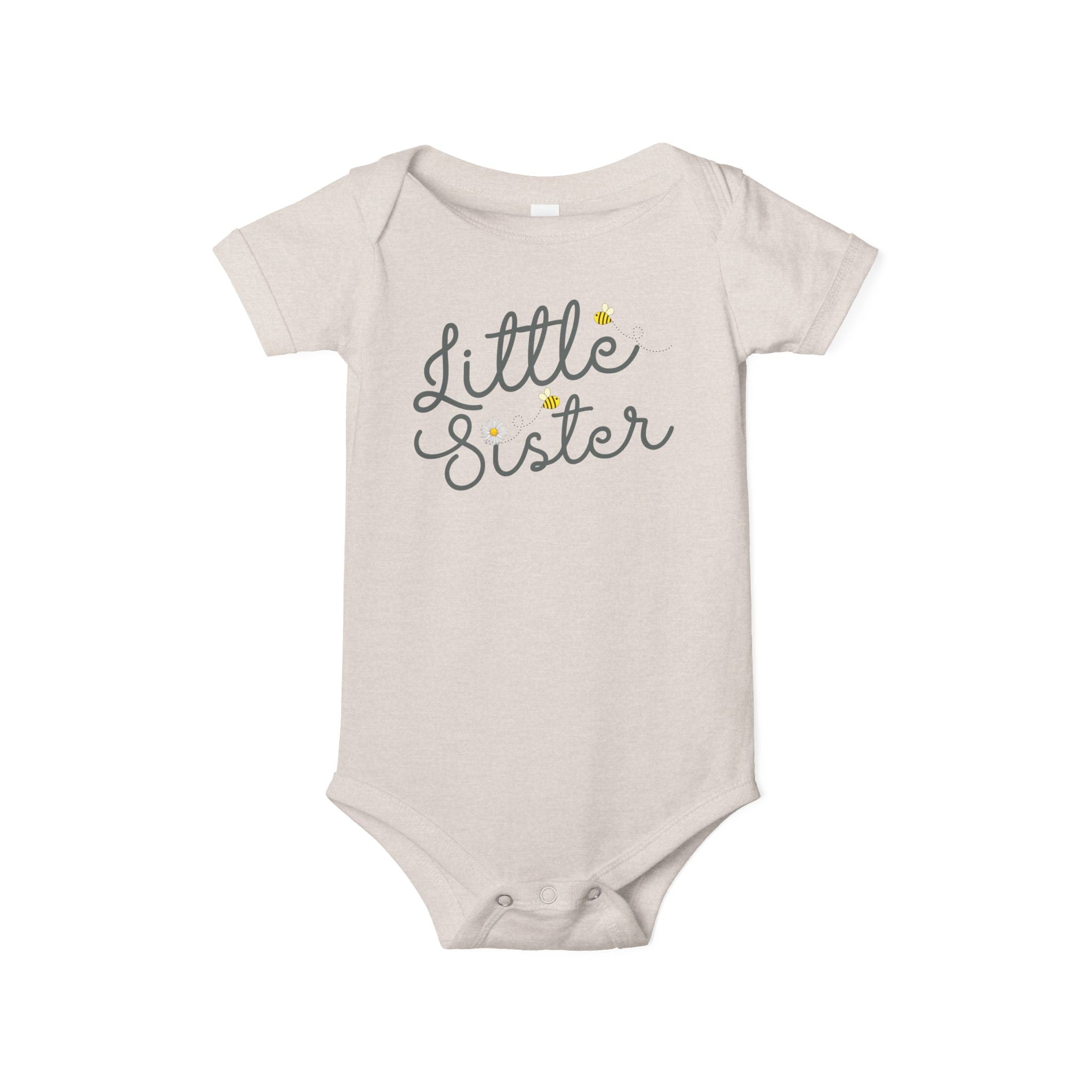 Bees Little Sister Baby Onesie | for New Siblings