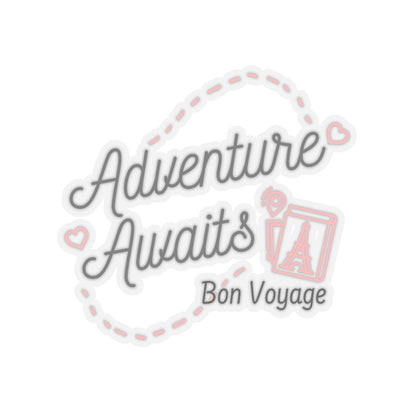 Adventure Awaits Bon Voyage Paris France Kiss-Cut Stickers