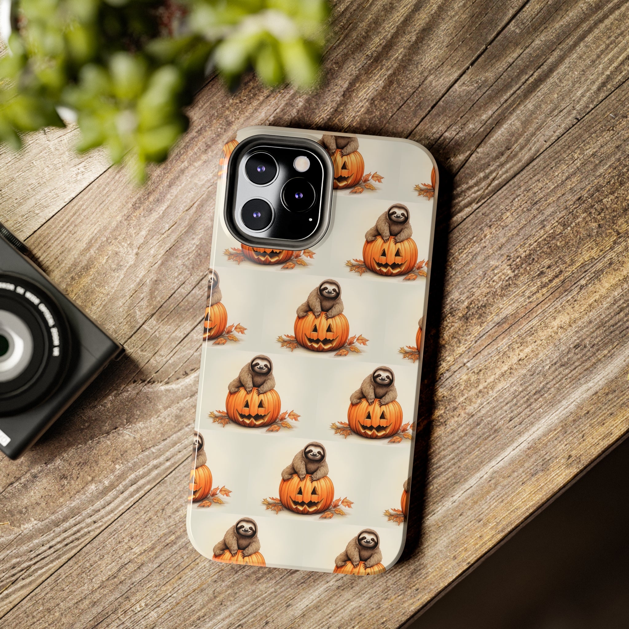 Happy Halloween Sloth on Pumpkin - Tough iPhone Cases -21 Sizes