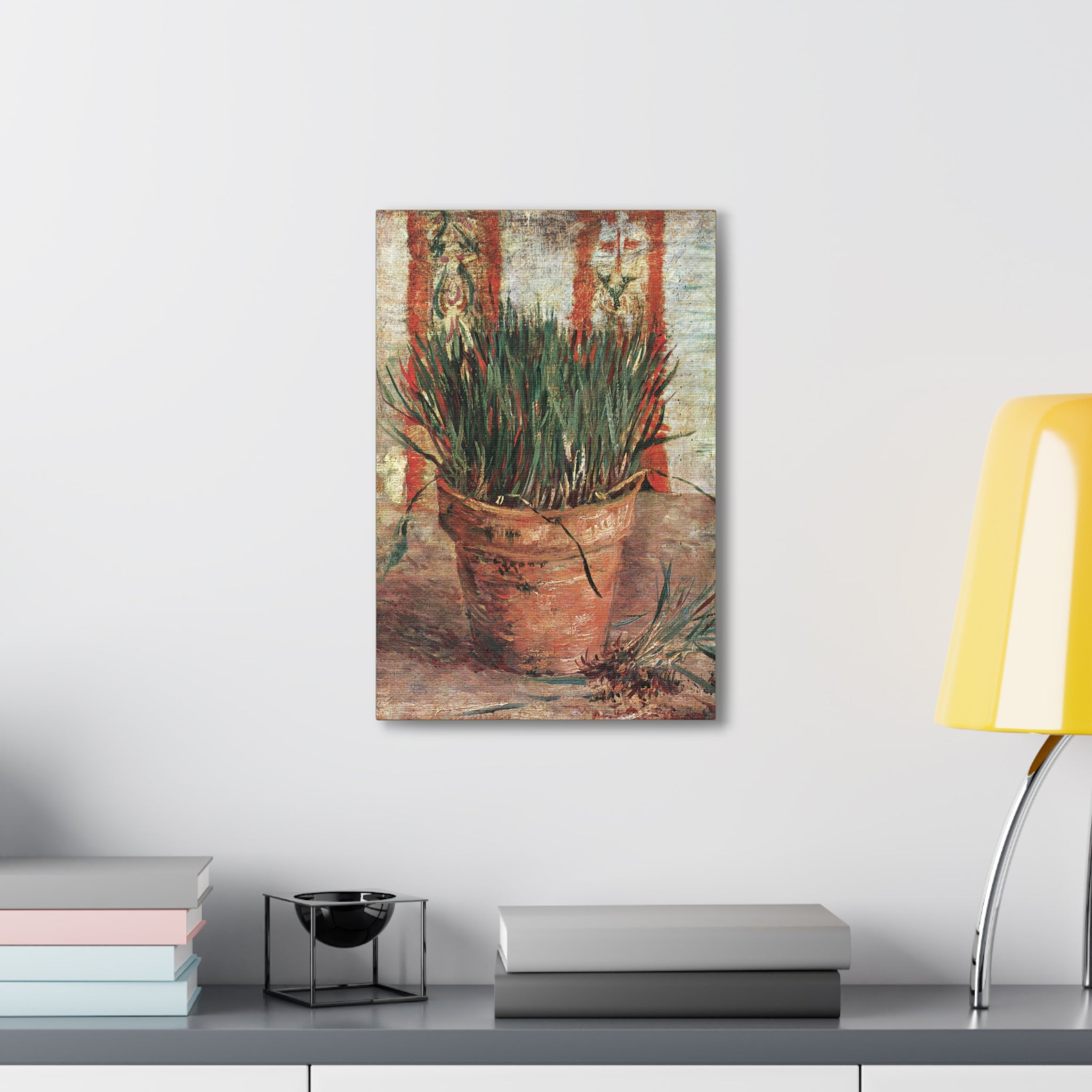 Flowerpot with Chives - Vincent van Gogh - Canvas Gallery Wraps - Spruced Roost
