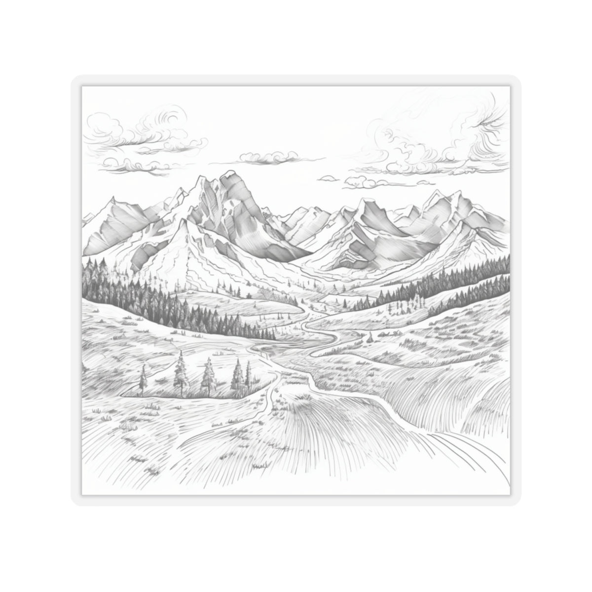 Chugach Mountains, Alaska - Kiss-Cut Stickers