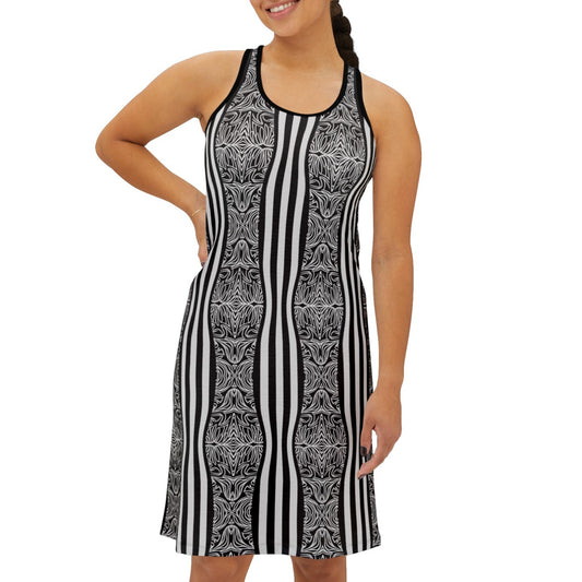 Black Wave Women's Racerback Dress (AOP)