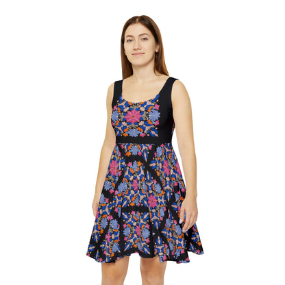 Medallion Floral Women's Skater Tank Dress (AOP)