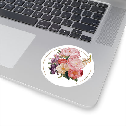 Circle of Peonies Kiss-Cut Stickers