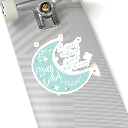 Stay Wild - Untamed Spirit Soars Teal - Kiss Cut Stickers